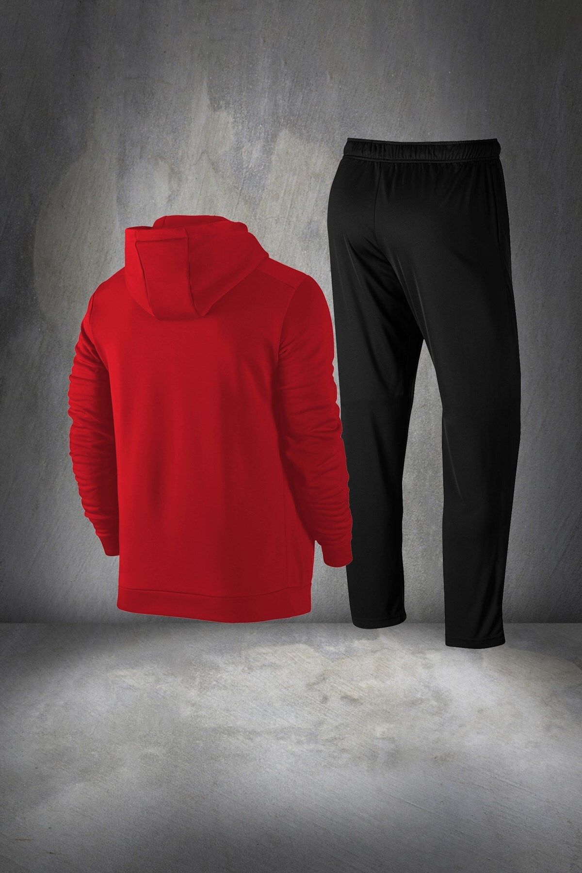 POSEIDON STORM-Red Men's Sports Tracksuit Set - Comfortable Supra Combed Cotton, Hooded, S-3xl 4