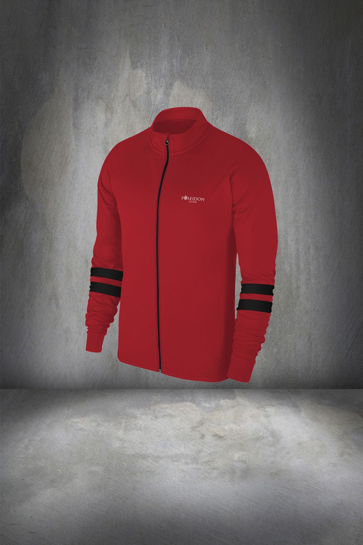 POSEIDON STORM-Claret Red Supra Combed Cotton Running Set - Ανδρικό, Plus Size, Μπουφάν με φερμουάρ και φούτερ 4xl-10xl 2