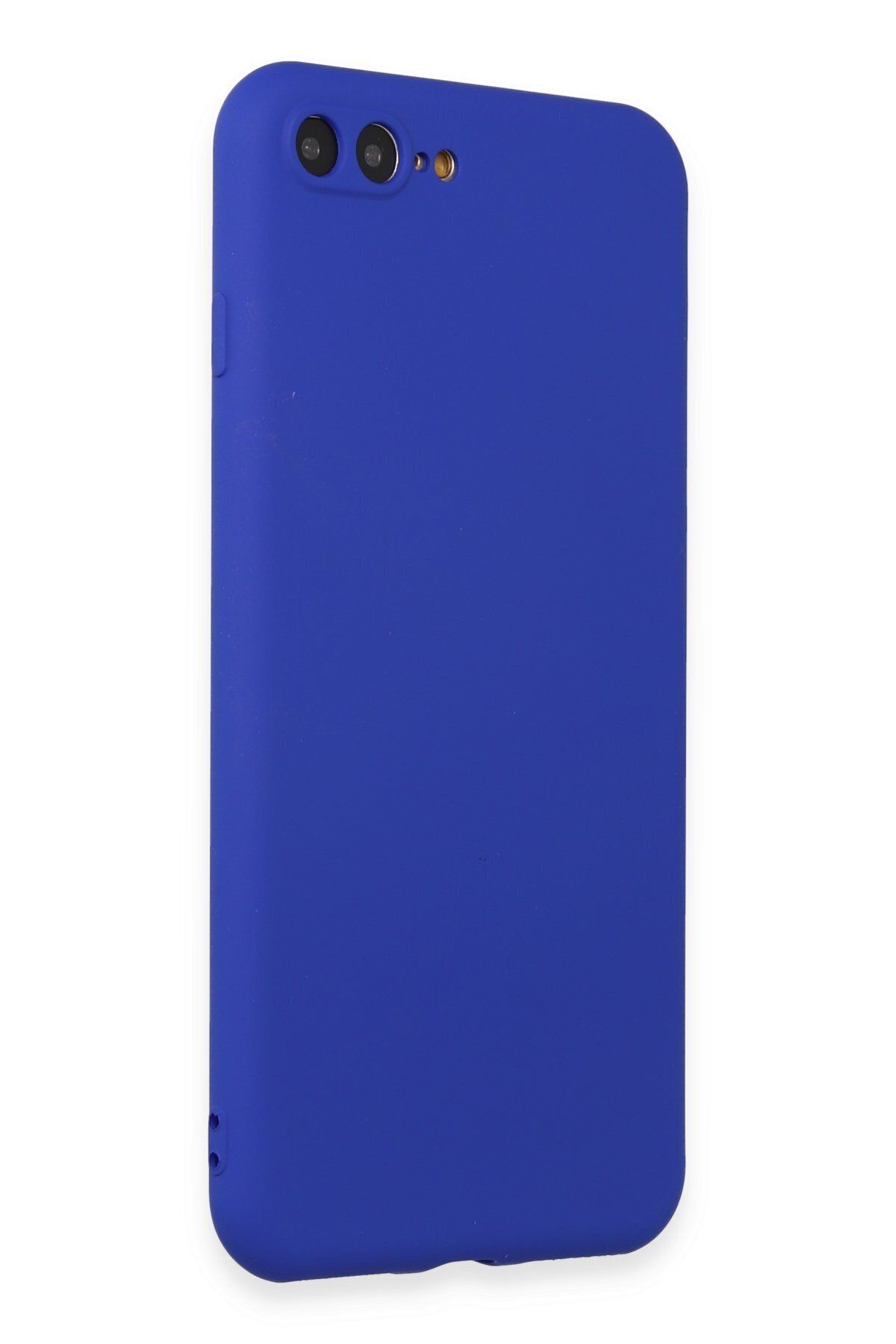 cepmoda iPhone 8 Plus Uyumlu İnce Esnek Soft Rubber Telefon Kılıfı - KOYU MAVİ