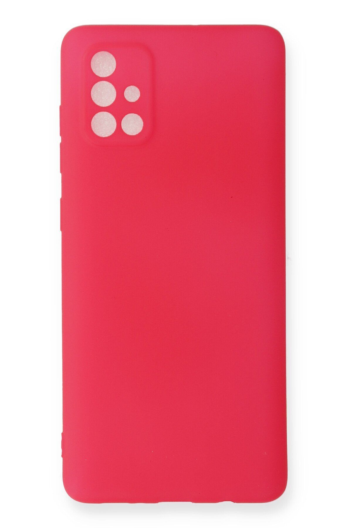 cepmoda Samsung Galaxy A71 Uyumlu İnce Esnek Soft Rubber Telefon Kılıfı - PEMBE