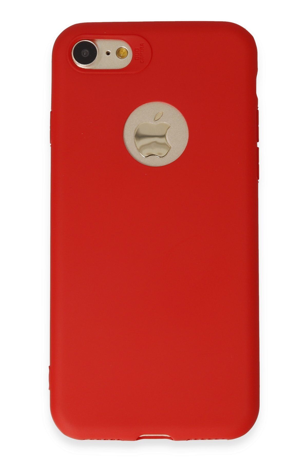 cepmoda iPhone SE 2020 Uyumlu İnce Esnek Soft Rubber Telefon Kılıfı - KIRMIZI