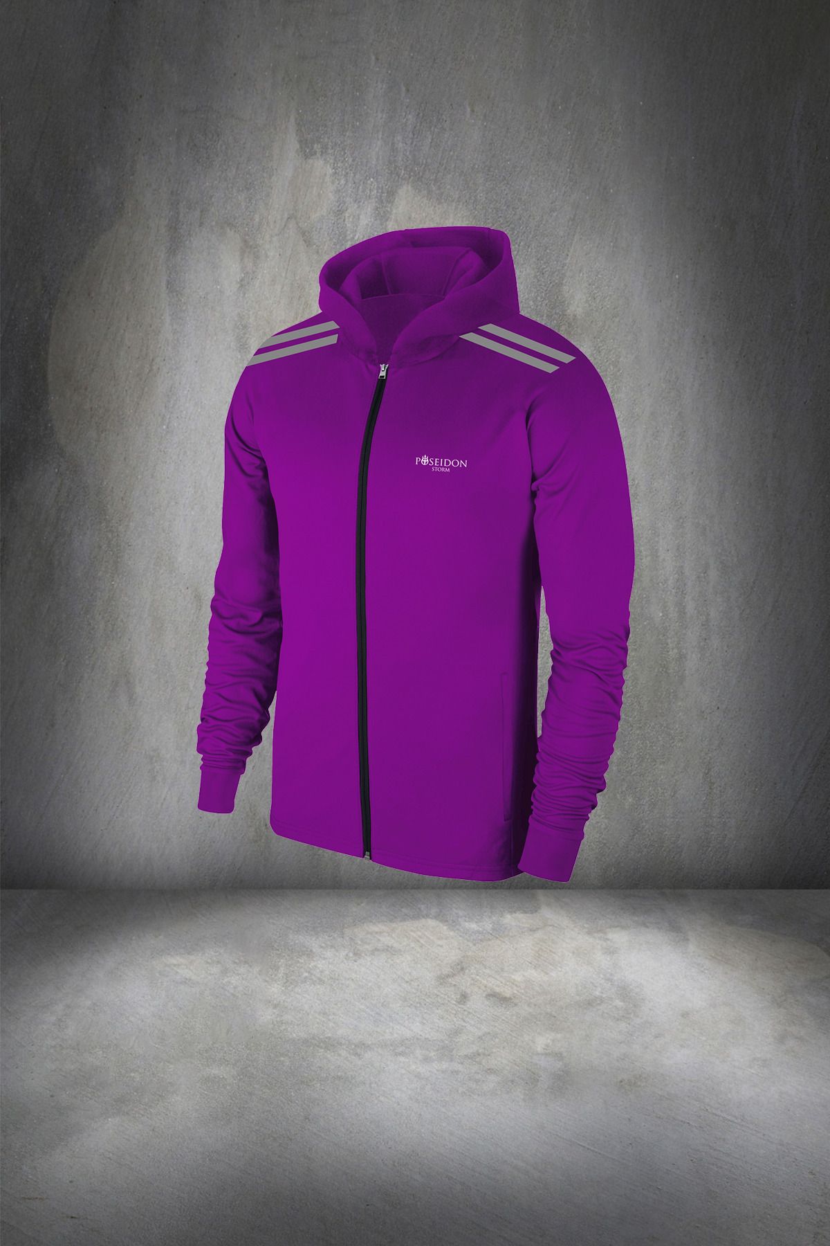 POSEIDONSTORM-Purple Supra Combed Cotton Fabric - Comfortable Zippered Large Size Men's Tracksuit Bottom Top Set 4-10xl 2