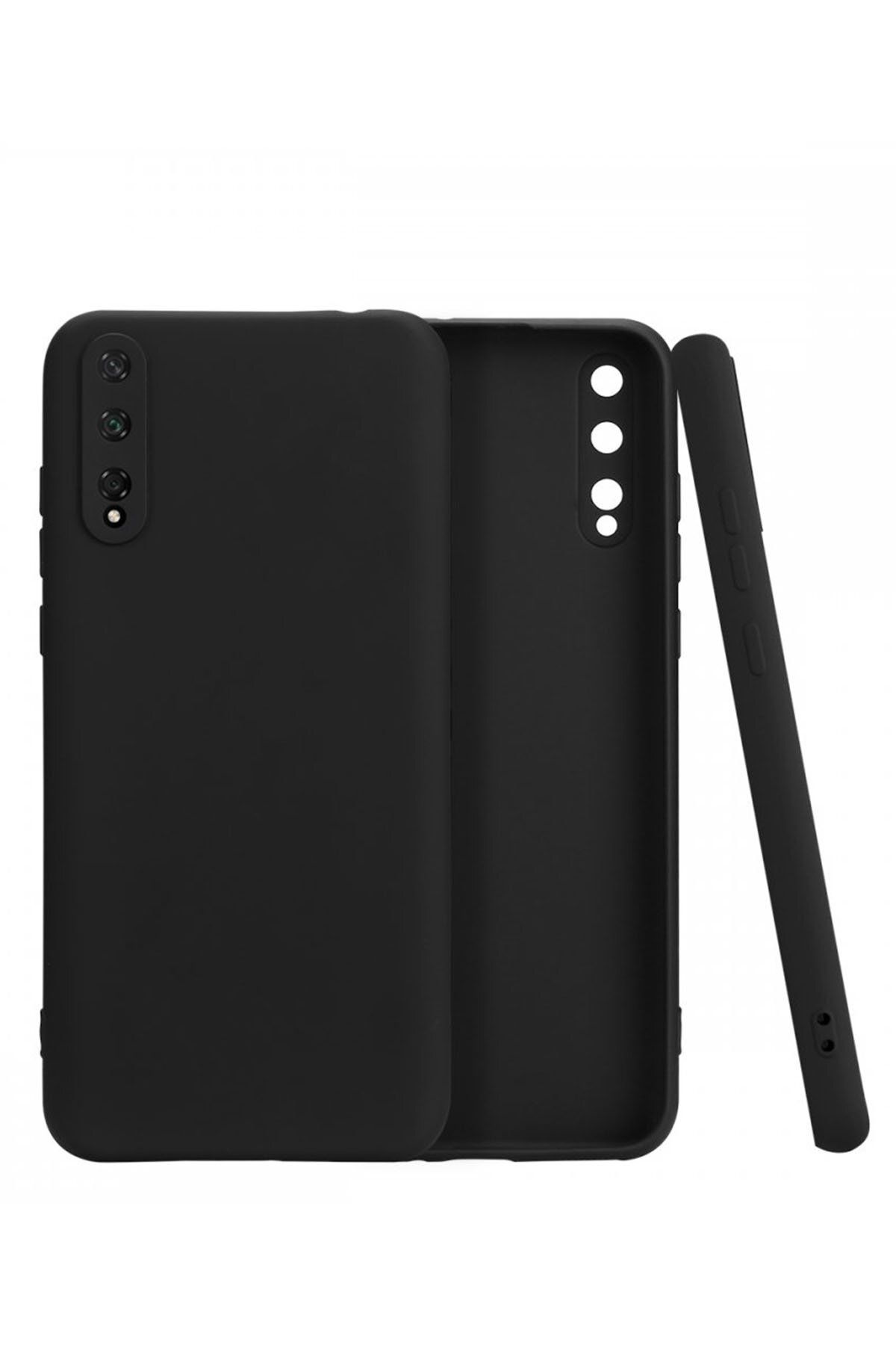 cepmoda HUAWEİ P SMART S Uyumlu İnce Esnek Soft Rubber Telefon Kılıfı - SİYAH