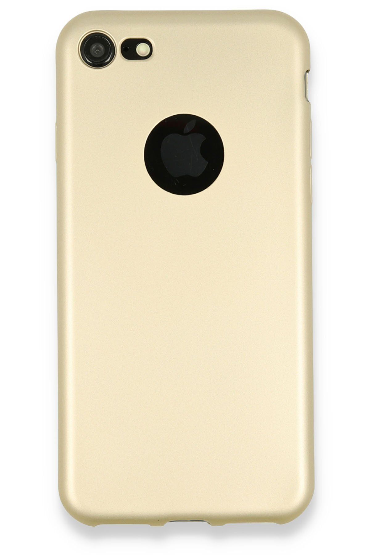 cepmoda iPhone 7 Uyumlu İnce Esnek Soft Rubber Telefon Kılıfı - GOLD