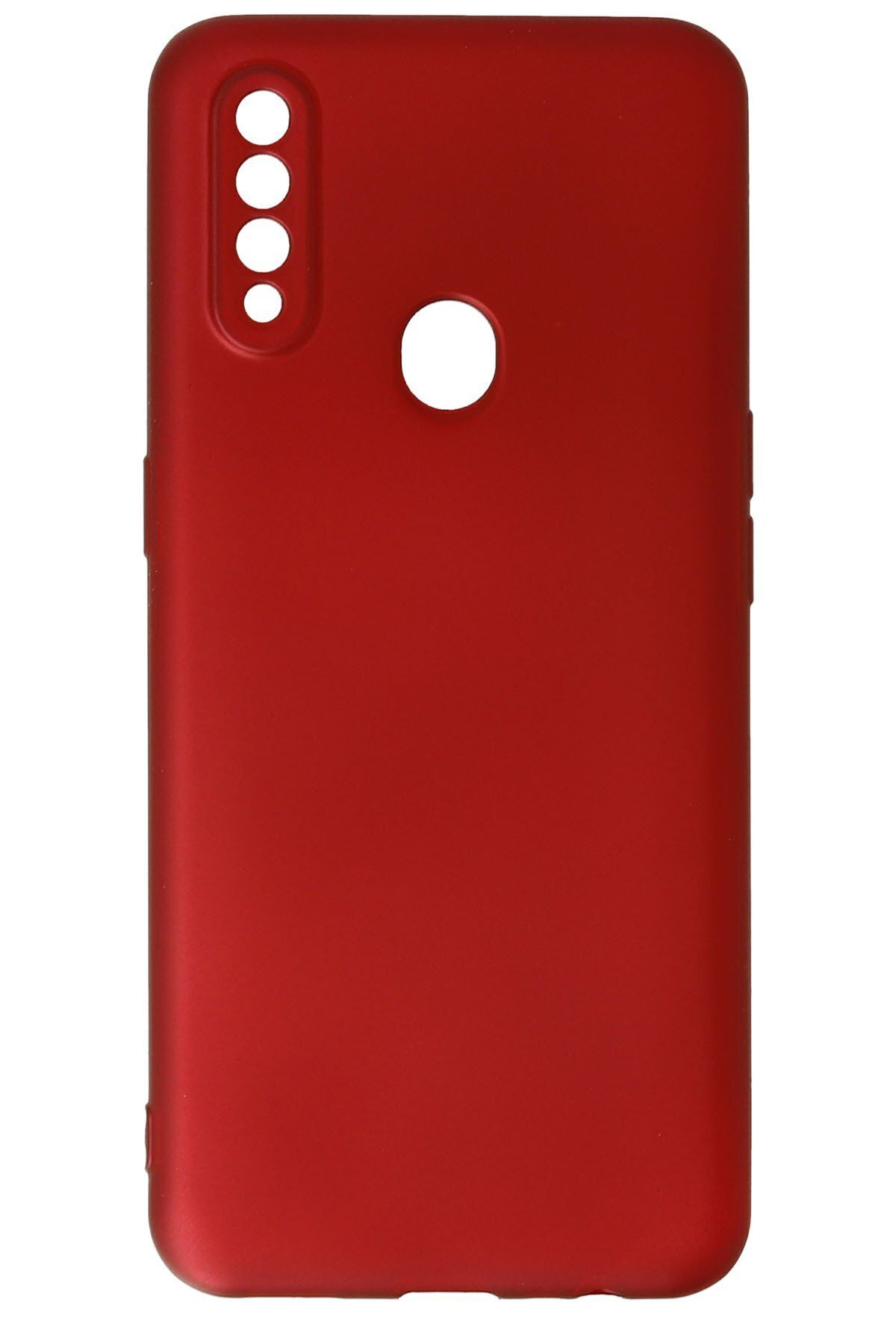 cepmoda OPPO A31 Uyumlu İnce Esnek Soft Rubber Telefon Kılıfı - BORDO
