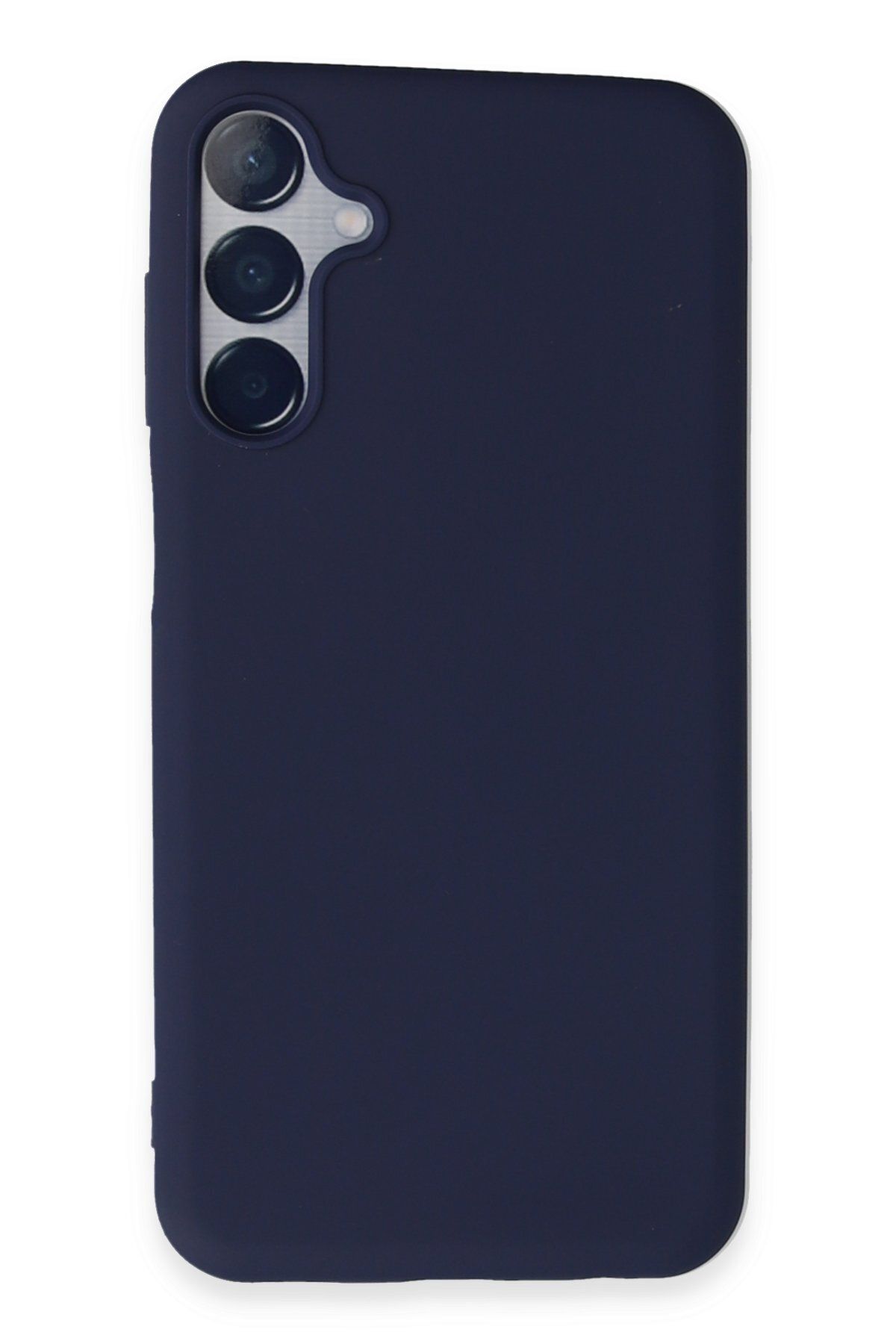 cepmoda Samsung Galaxy M15 Uyumlu İnce Esnek Soft Rubber Telefon Kılıfı - LACİVERT
