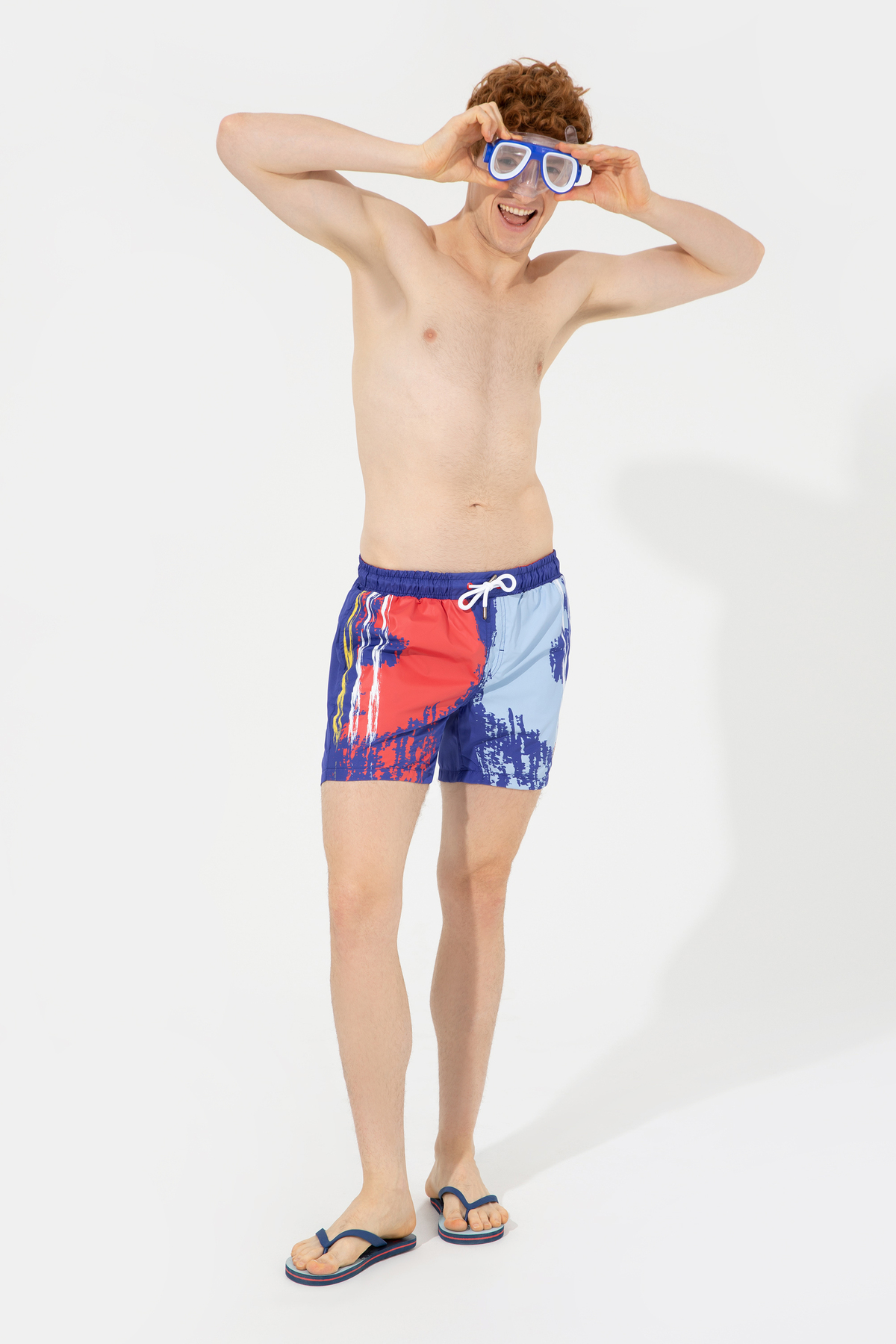 یو اس پولو شورت شنا مردانه آبی 50245364-VR212