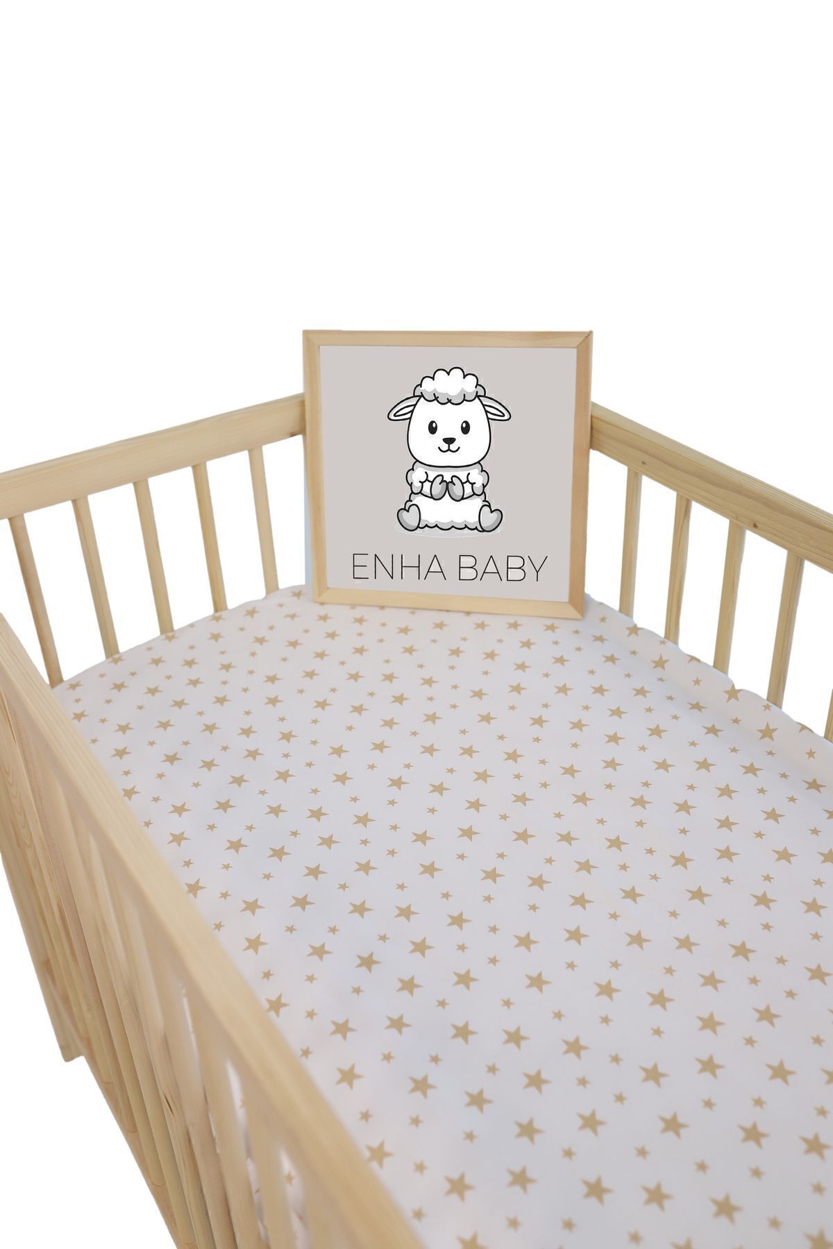 ENHA BABY %100 Pamuk Ranforce Kumaş Lastikli Bebek Çarşafı,beşik Ve Park Yatak Çarşafı(70X110X5)(60X120X10)