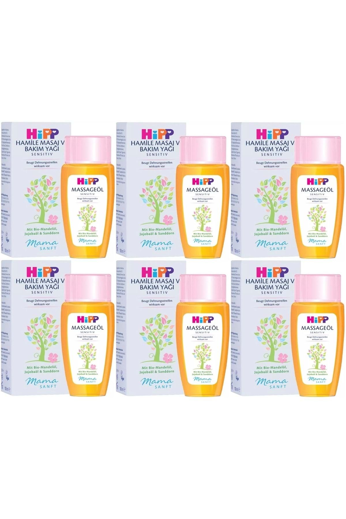 Hipp Mamasanft Hamile Masaj ve Bakım Yağı Sensıtıv 100ML (6 Lı Set)