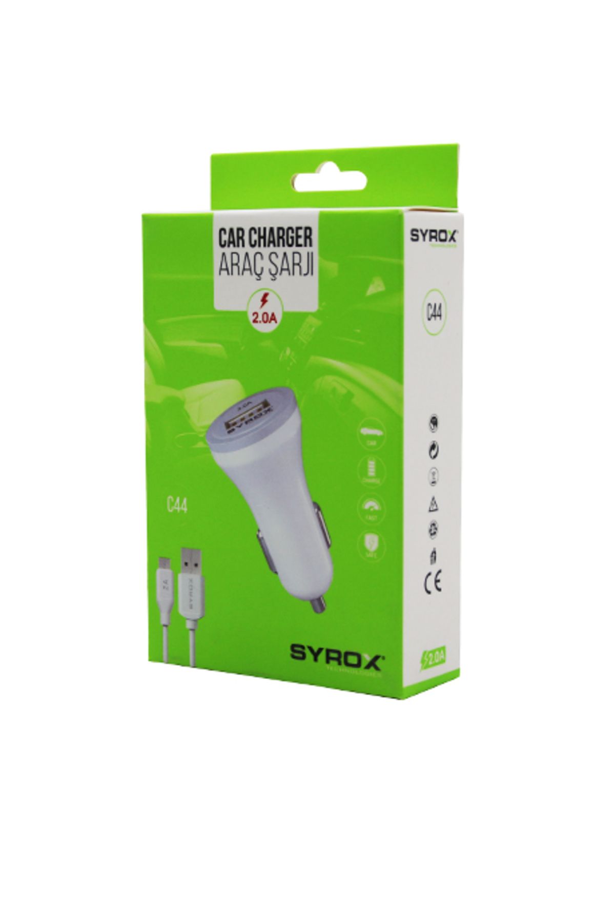 Go İthalat MICRO USB SET 2.0A MİKRO OTO ARAÇ ŞARJ ALETİ C44 (4814) Uyumlu