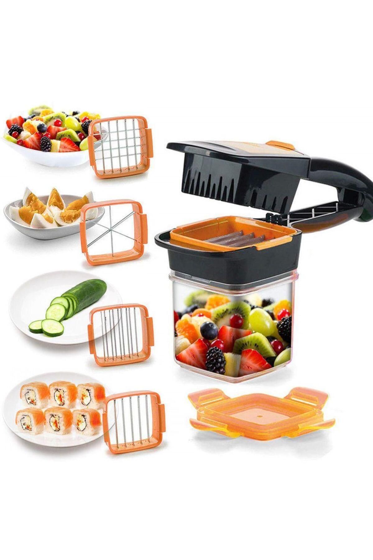 Lunaross Nicer Dicer Quick 5 In 1 Pratik Hazneli Sebze Meyve Doğrayıcı Dilimleme Aleti (4914)