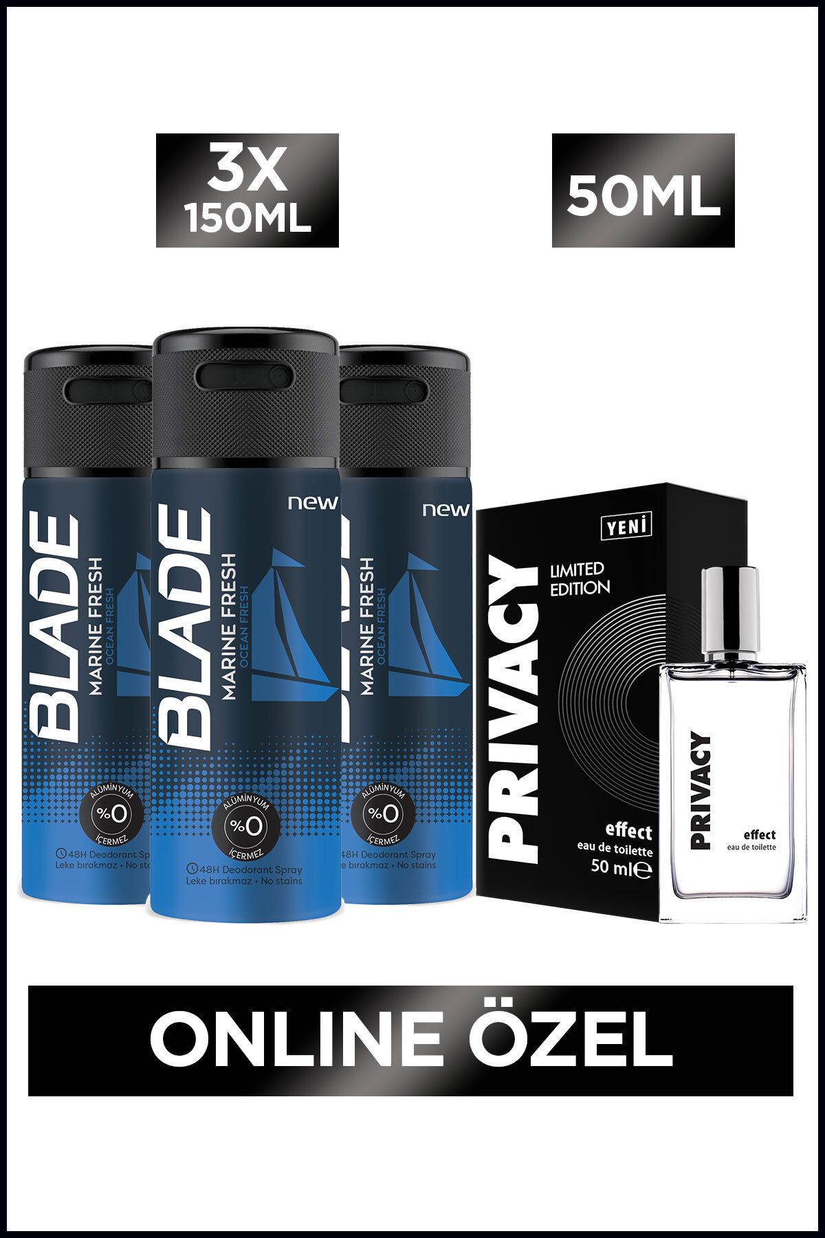 effect edt parfum mâle 50 ml blade fresh deodorant man 3x150 ml