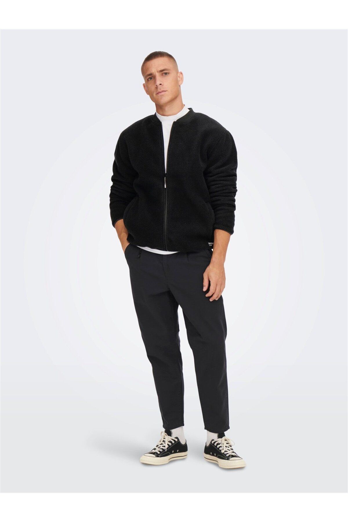 Only & Sons-Onssawyer Fleece Bomber Otw Black 1