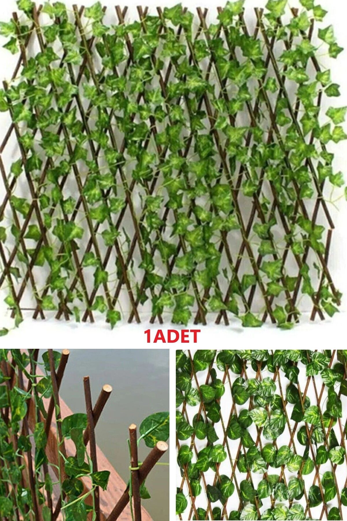 ECOYOM-Accordion Decorative Artificial Ivy - Retractable, Fence for Balcony and Garden Office Screen 2