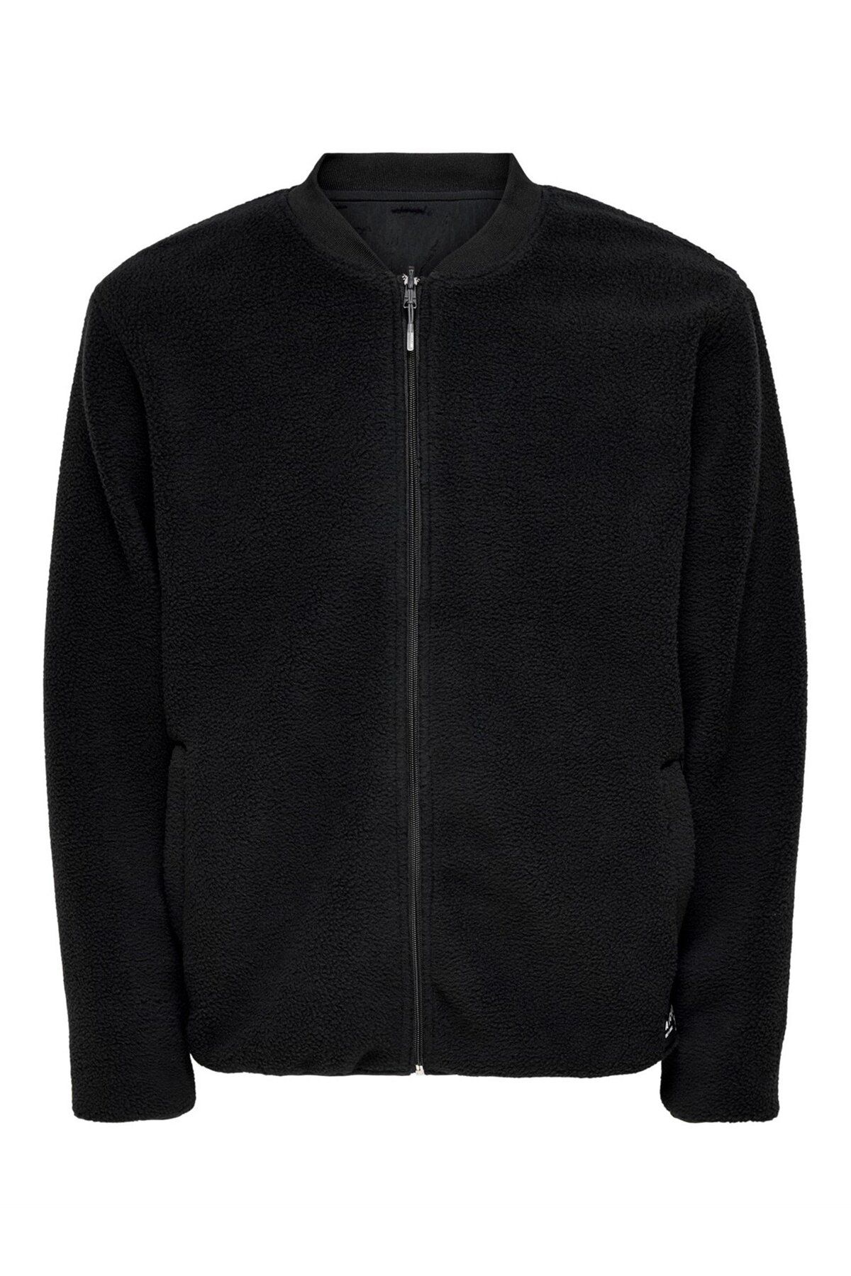 Only & Sons-Onssawyer Fleece Bomber Otw Black 7