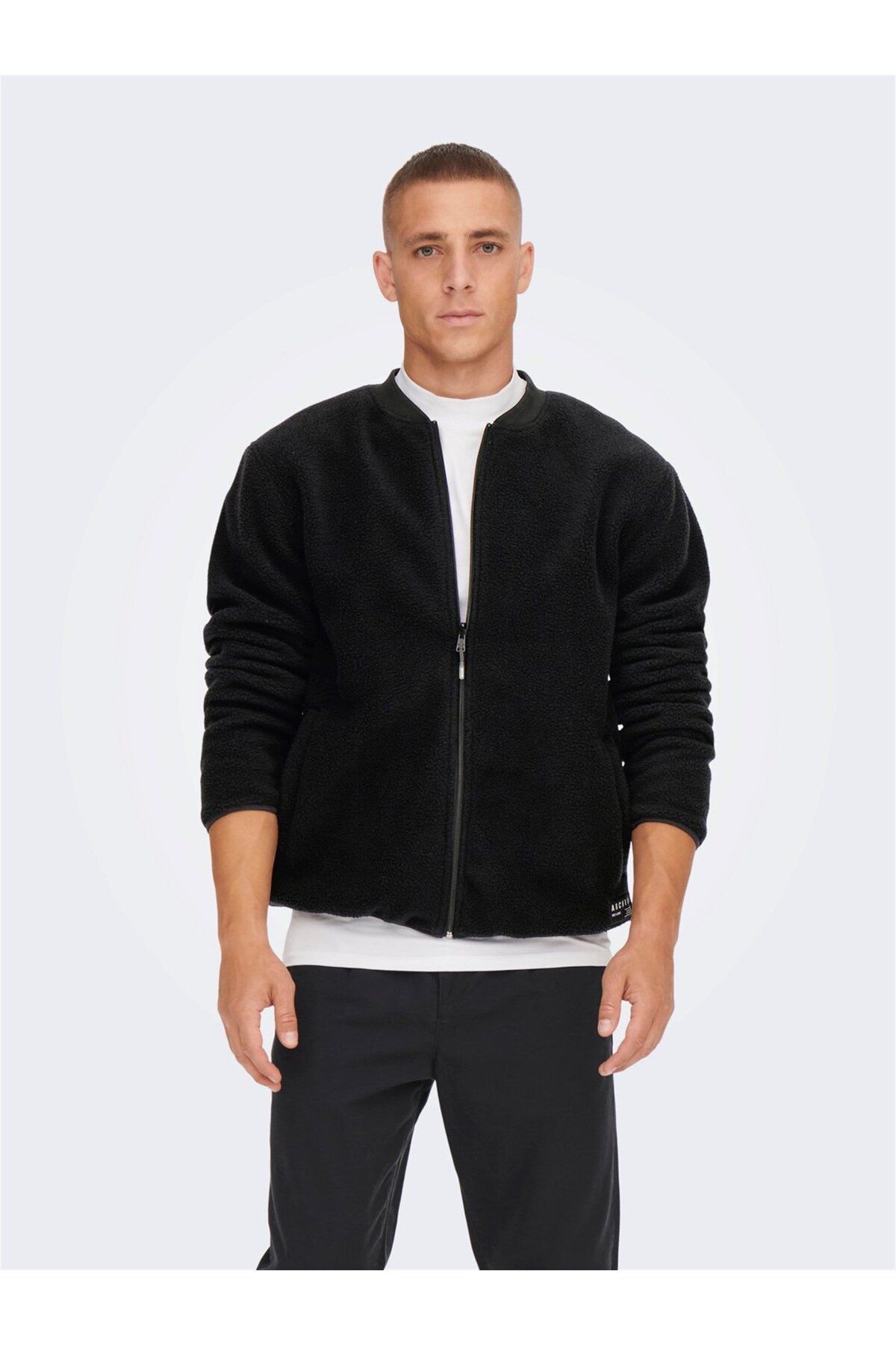 Only & Sons-Onssawyer Fleece Bomber Otw Black 6