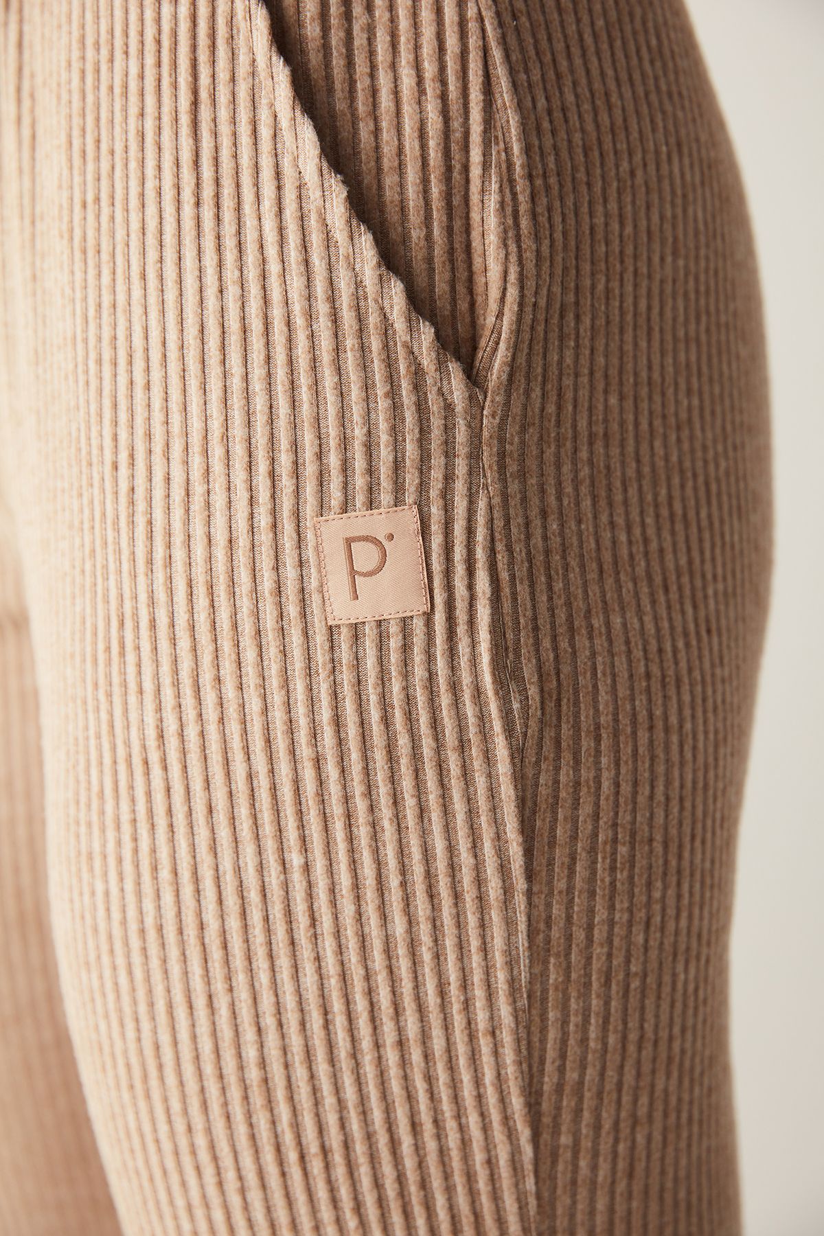 Penti-Beige Melange High Waist Corded Sweatpants 3