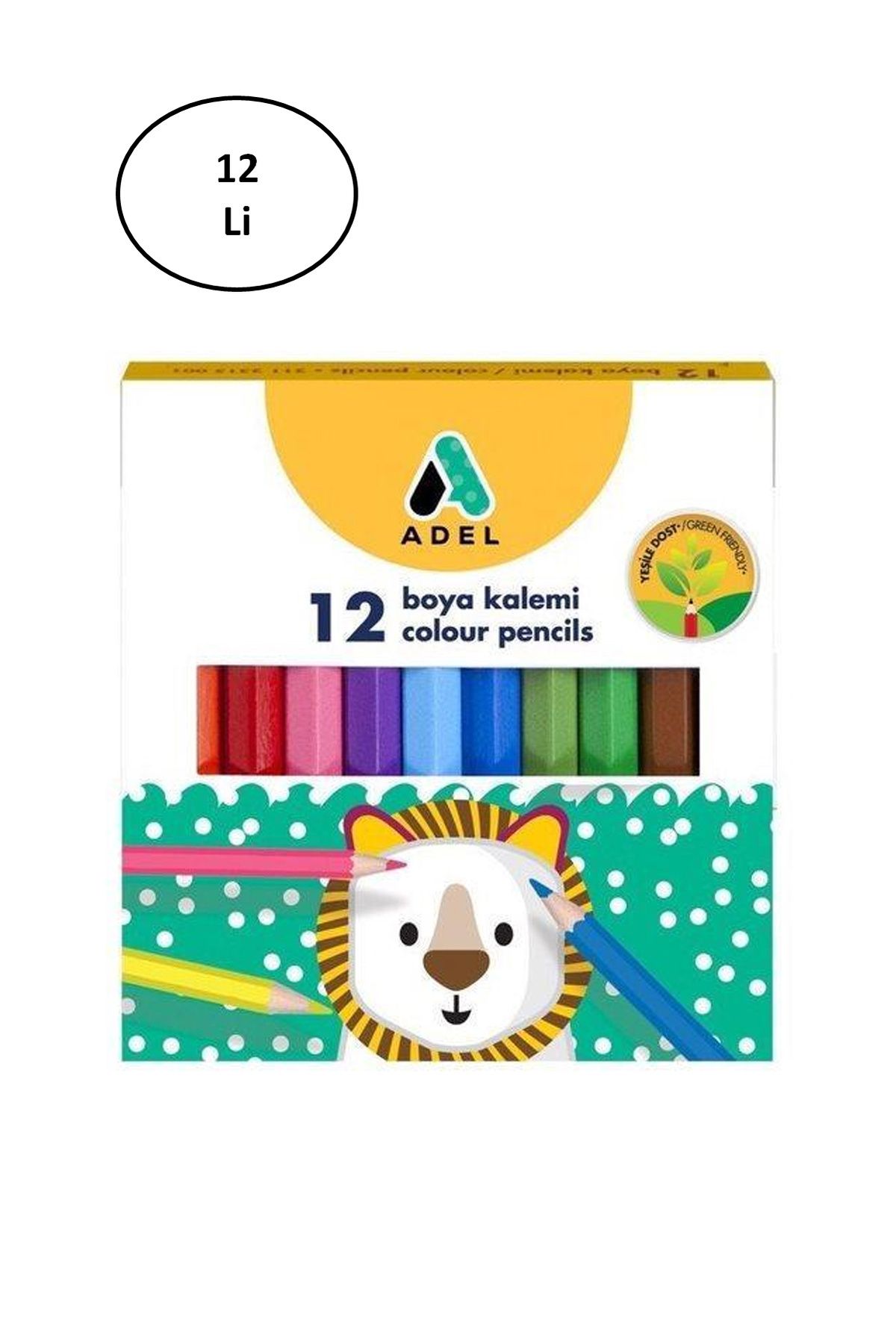 BirdoluSepet Adel Kuru Boya Karton Kutu Yarım Boy 12 Renk 12 li
