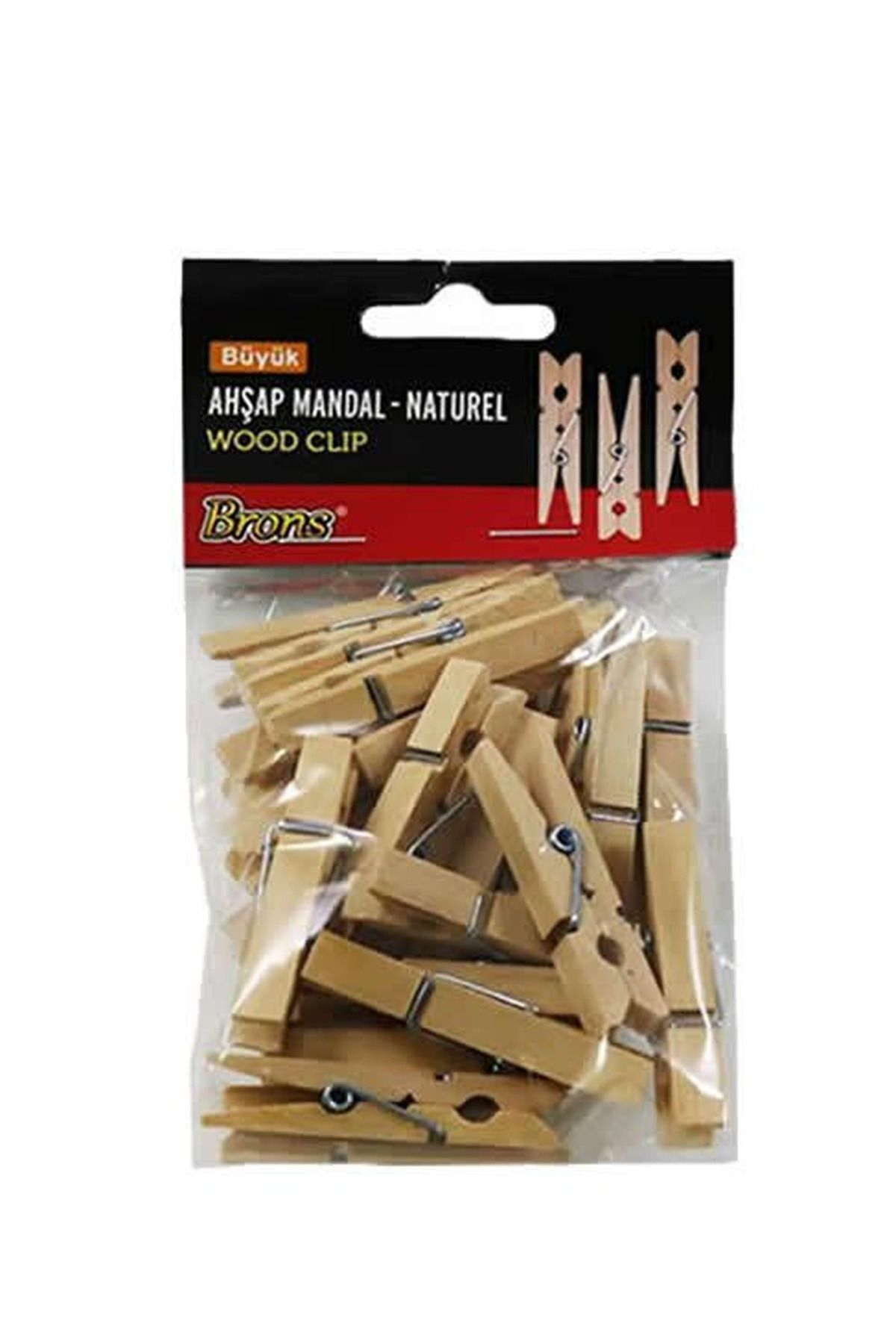 Royaleks Group Brons BR-907 Büyük Natural Ahşap Mandal