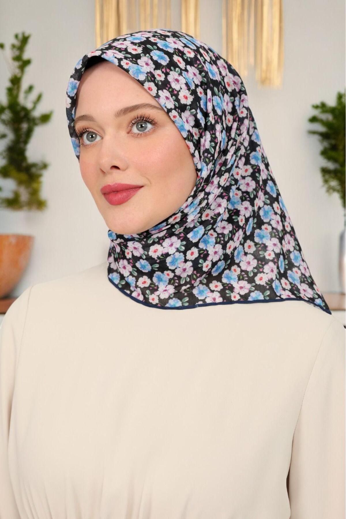 روسری مشکی ورزشی پنبه 90263 14 آبی سیاه Levidor