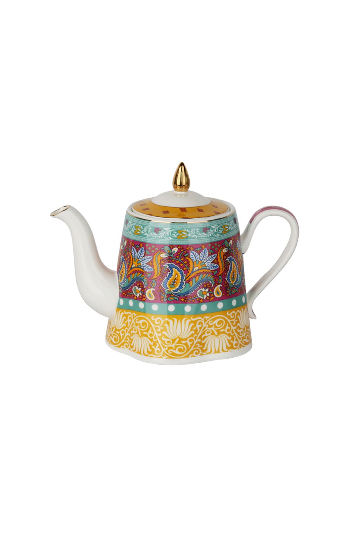 کتری قوری (چای‌ساز سنتی) چند رنگ الیانا استخوان 800Ml اورجینال Lucky Art