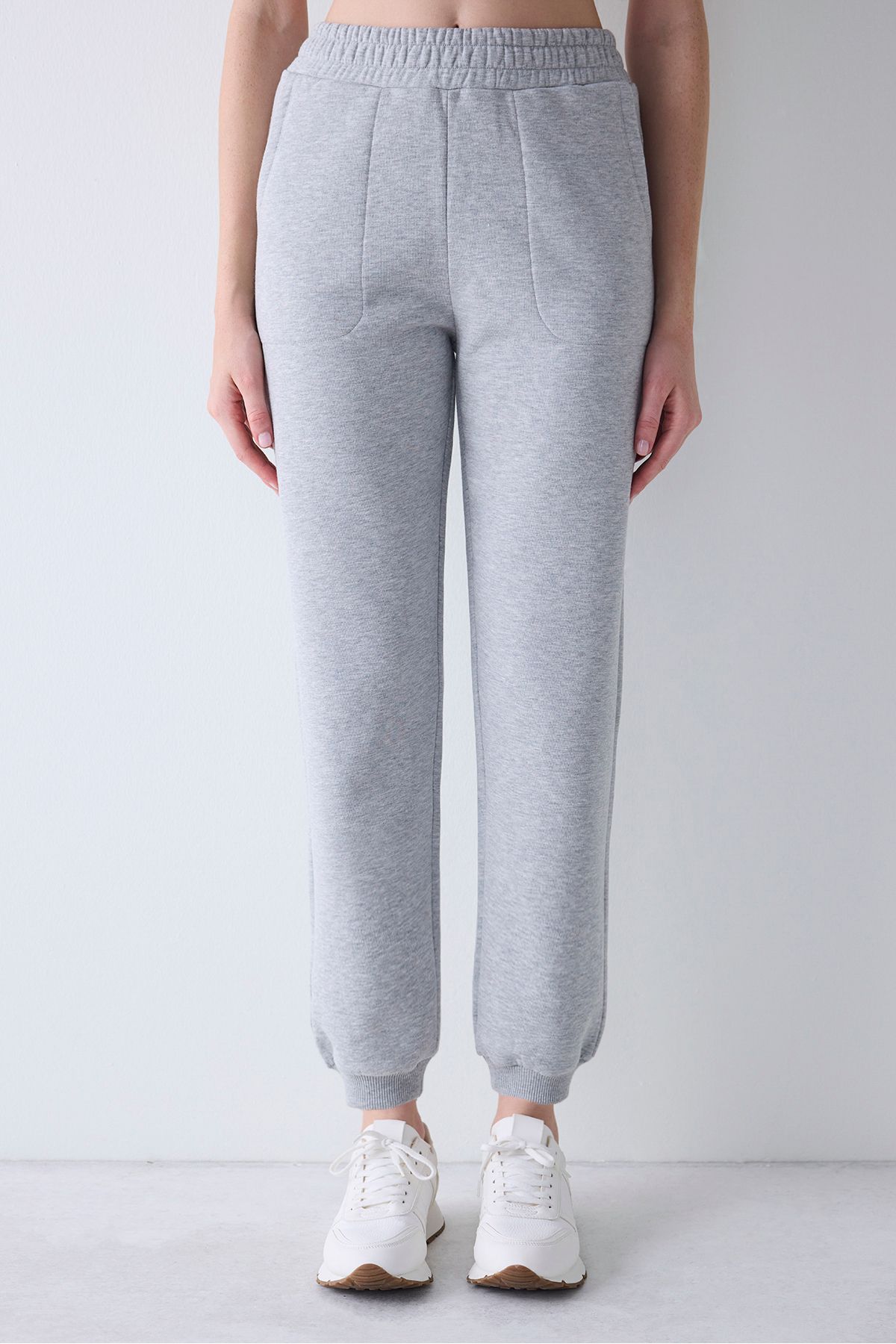 Penti-High Waist Gray Melange Raised Sweatpants 4