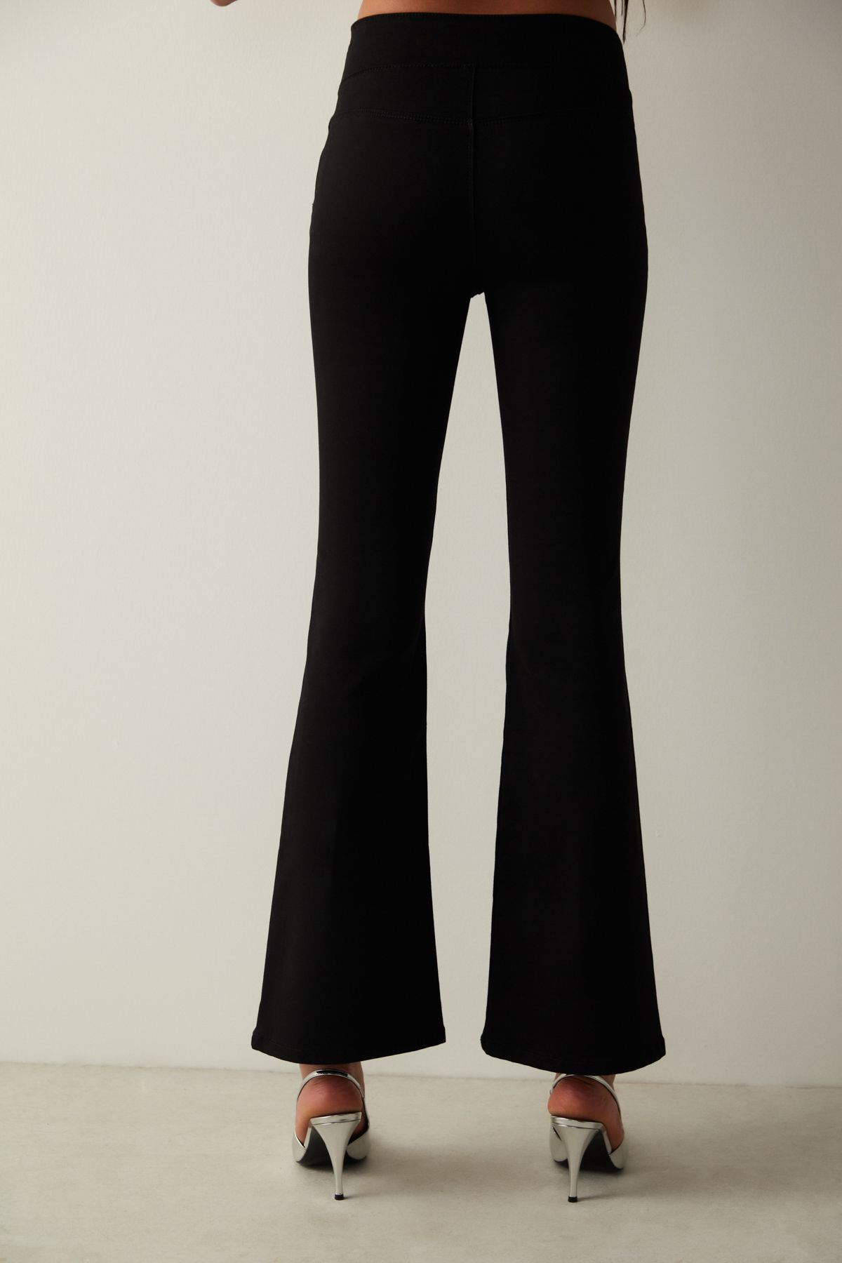 Penti-Pull On Flare Wide Leg Black Jegging Trousers 5