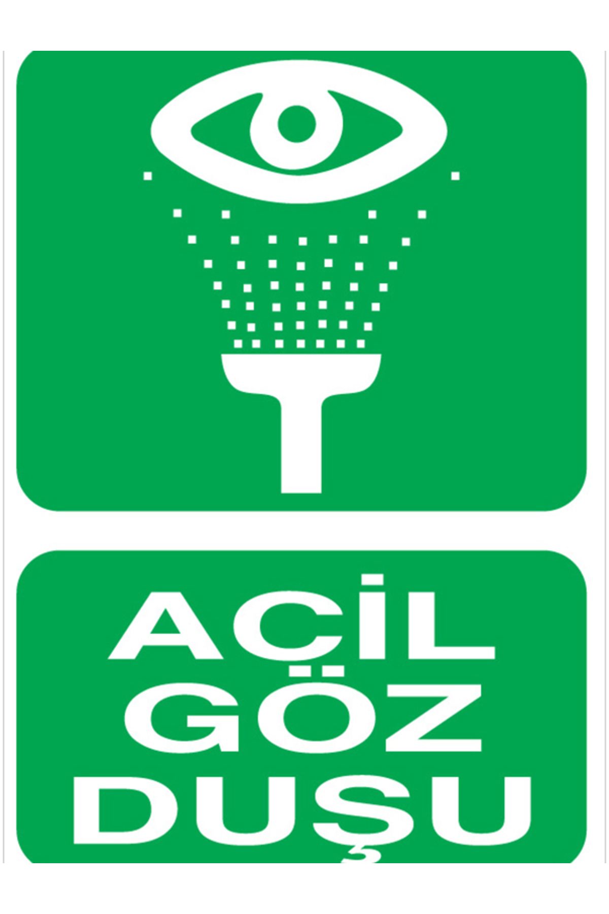 Uytab Acil Göz Duşu Uyarı Tabelası - 20x30 Alüminyum Kompozit Panel - GVD1