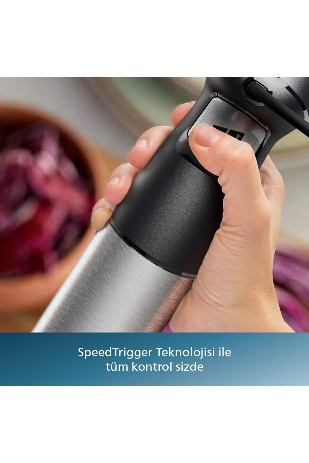 Philips-1200W Food Processor - Smotie Chopper, Blender, Whisk and Mixing Hand Set 2