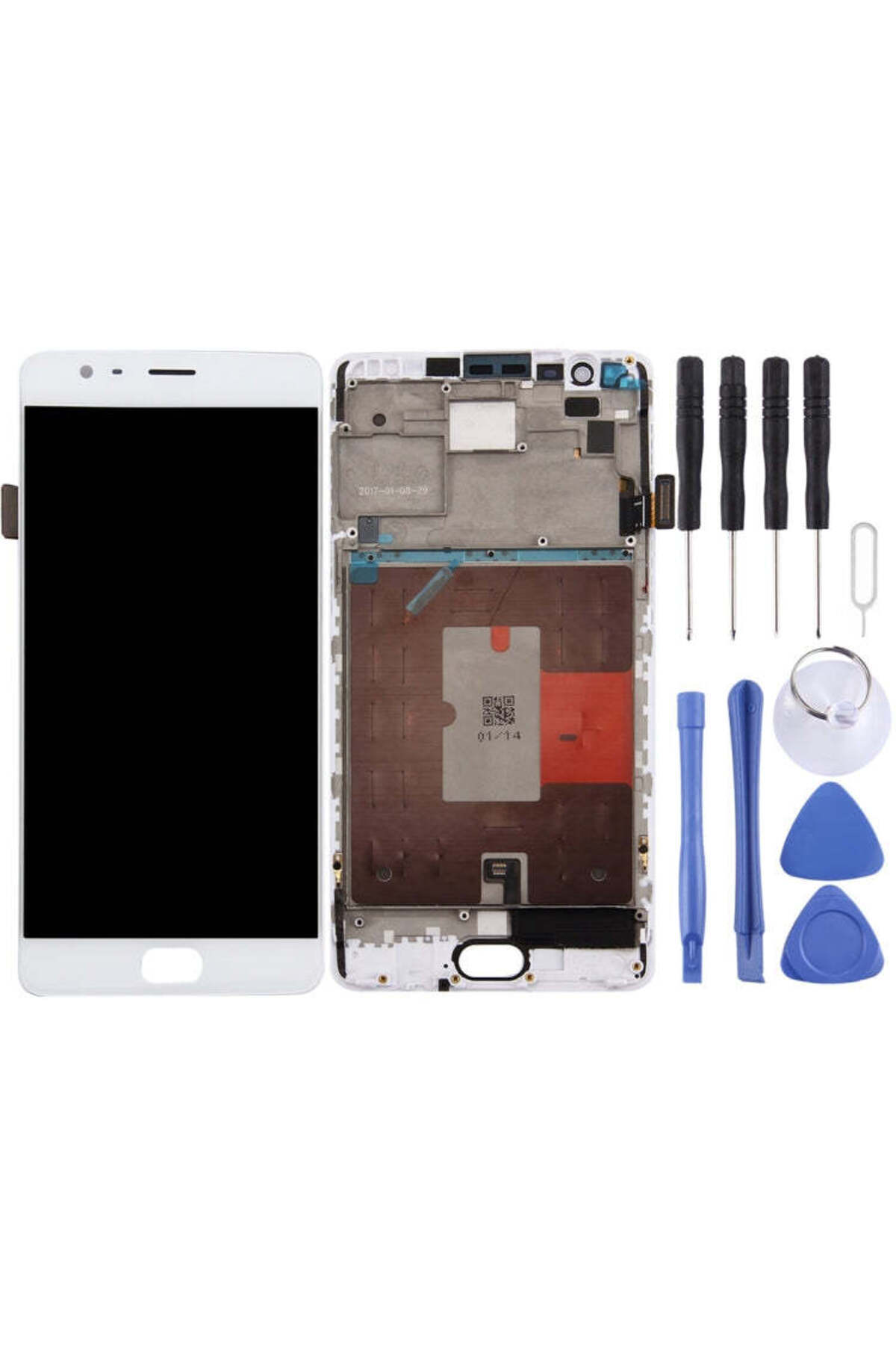 indirimplus-Oneplus 3t Lcd Screen White with Frame + Repair Set 1