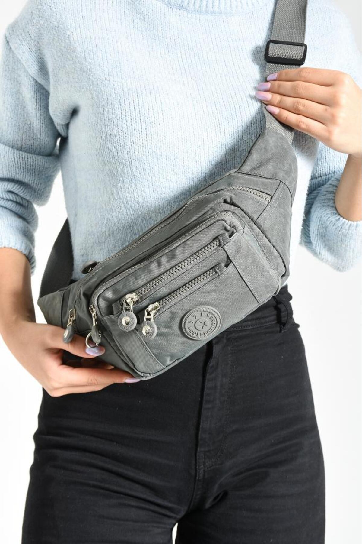 Baginn Unisex Bel Çantası Free Bag Klinkır Kumaş Hafif Yağmur Geçirmez Kumaş Çok Cepli