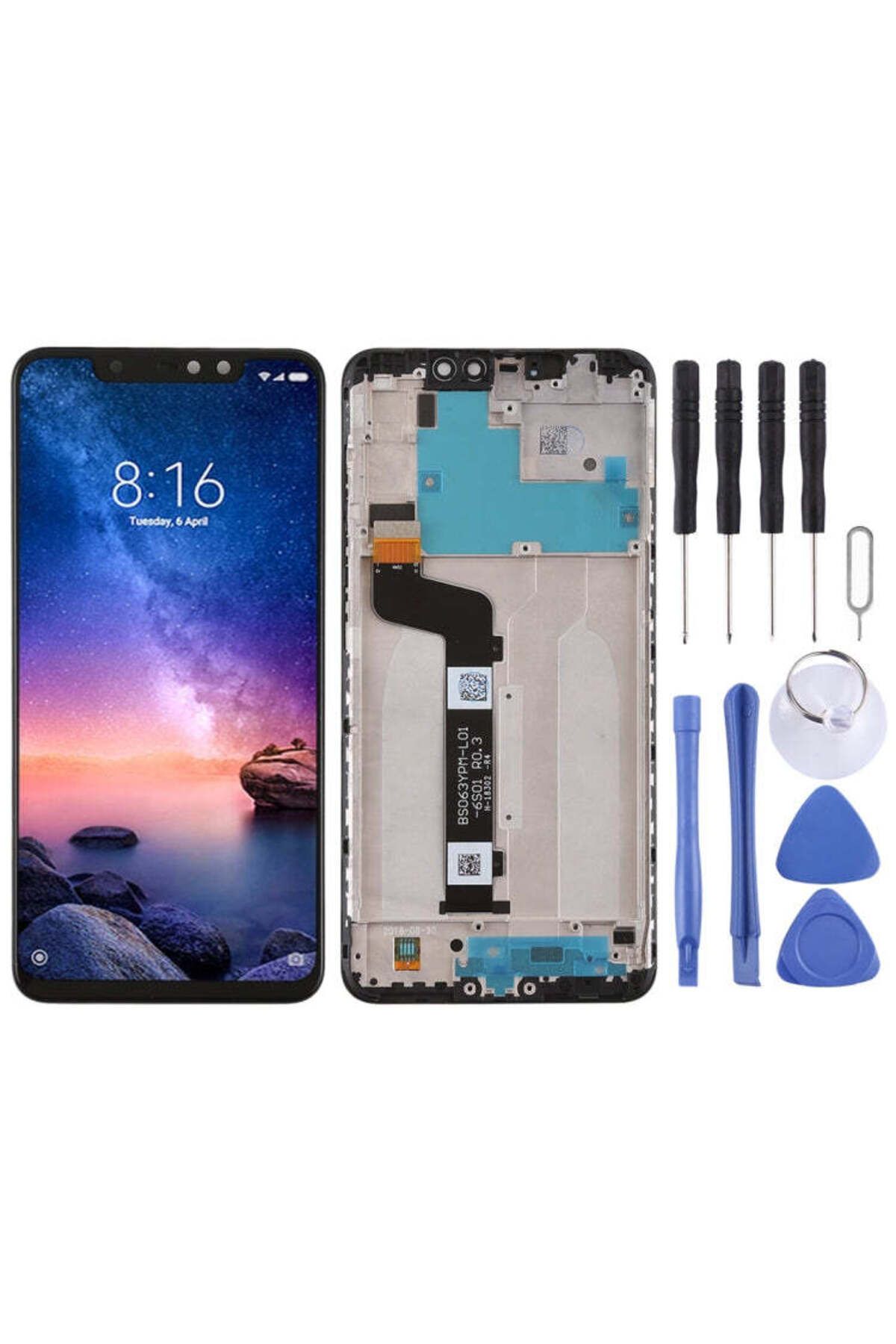 indirimplus Redmi Note 6 Pro Uyumlu  LCD EKRAN Çerçeveli +Tamir seti Siyah Renk İlanı SAĞLAM PAKETLEME
