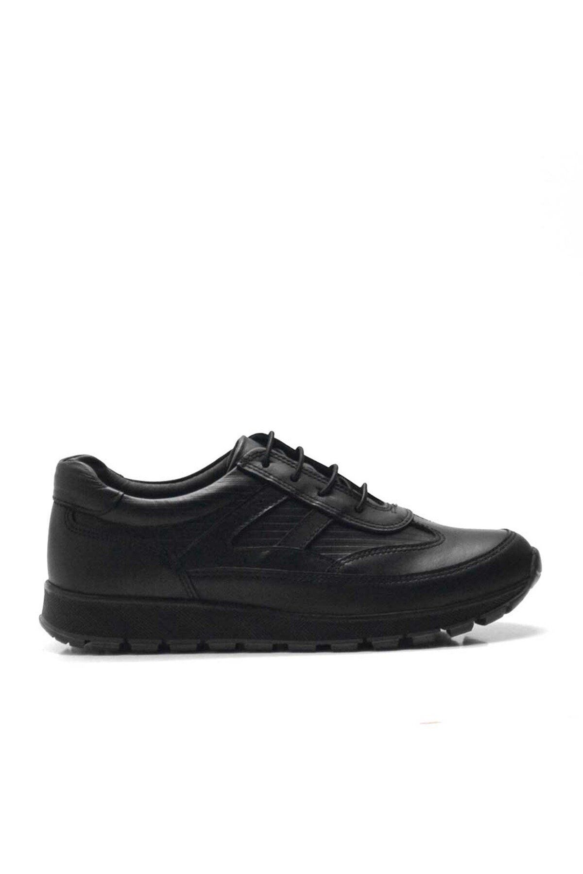 Raker-Plus Genuine Leather Black Lace-Up Men's Junior Sports School Shoes 2