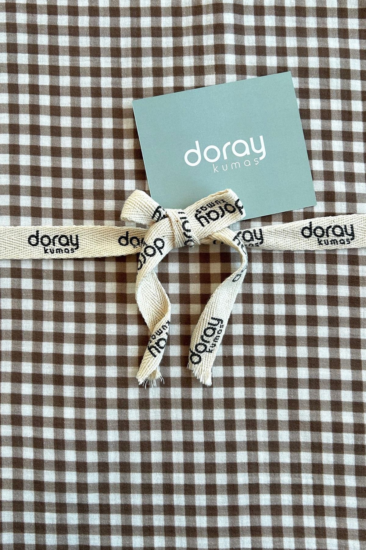 Doray Kumaş-Gingham Patterned Double Layer Cotton Muslin Fabric / Dry 161 3