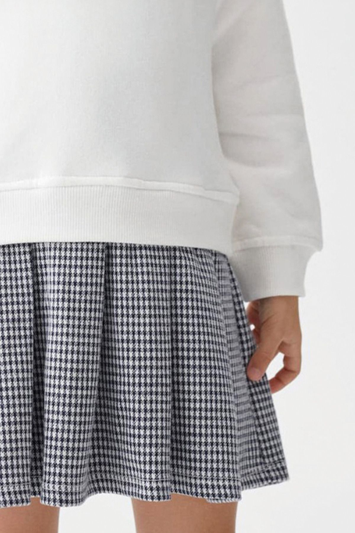 MYADA-Σετ φούτερ με καρό σχέδιο και καρό φούστα - Style Printed 22917 4