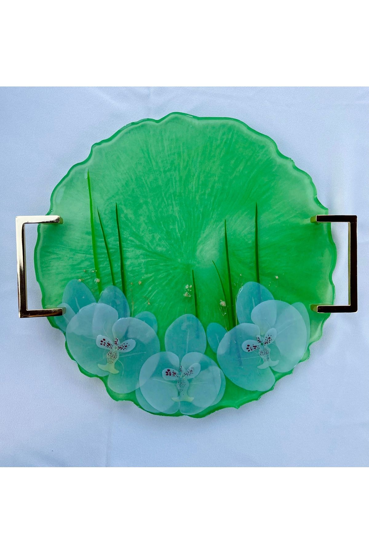 Heyplus-Custom Design, Wave Edge Round Epoxy Presentation Tray 2