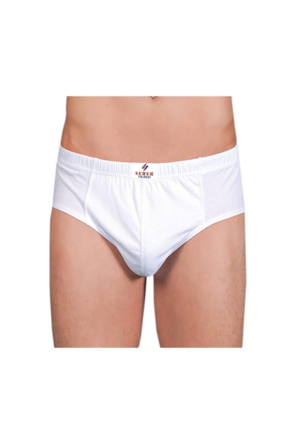 KEYAL Seher Erkek Yıldızı Beyaz 12'lı Slip Külot 005