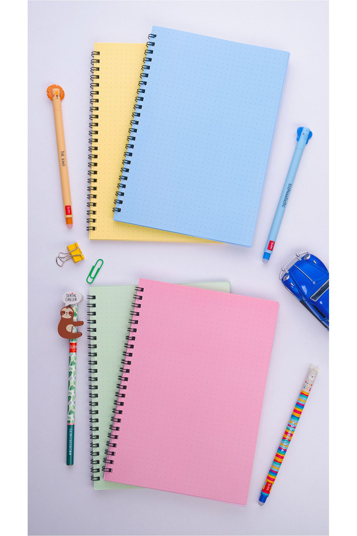 Dream Notes-A5 Spiral Bullet Journal - 50 Sheets, 100 Sheets, Set of 4 - Colored Notebook 5