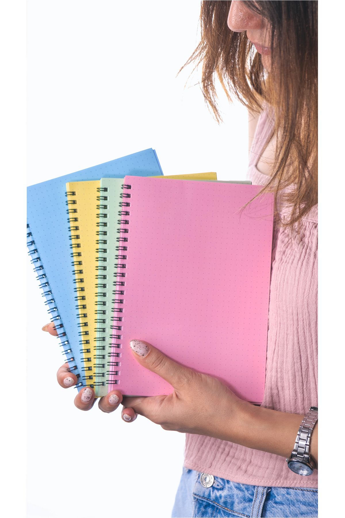 Dream Notes-A5 Spiral Bullet Journal - 50 Sheets, 100 Sheets, Set of 4 - Colored Notebook 8