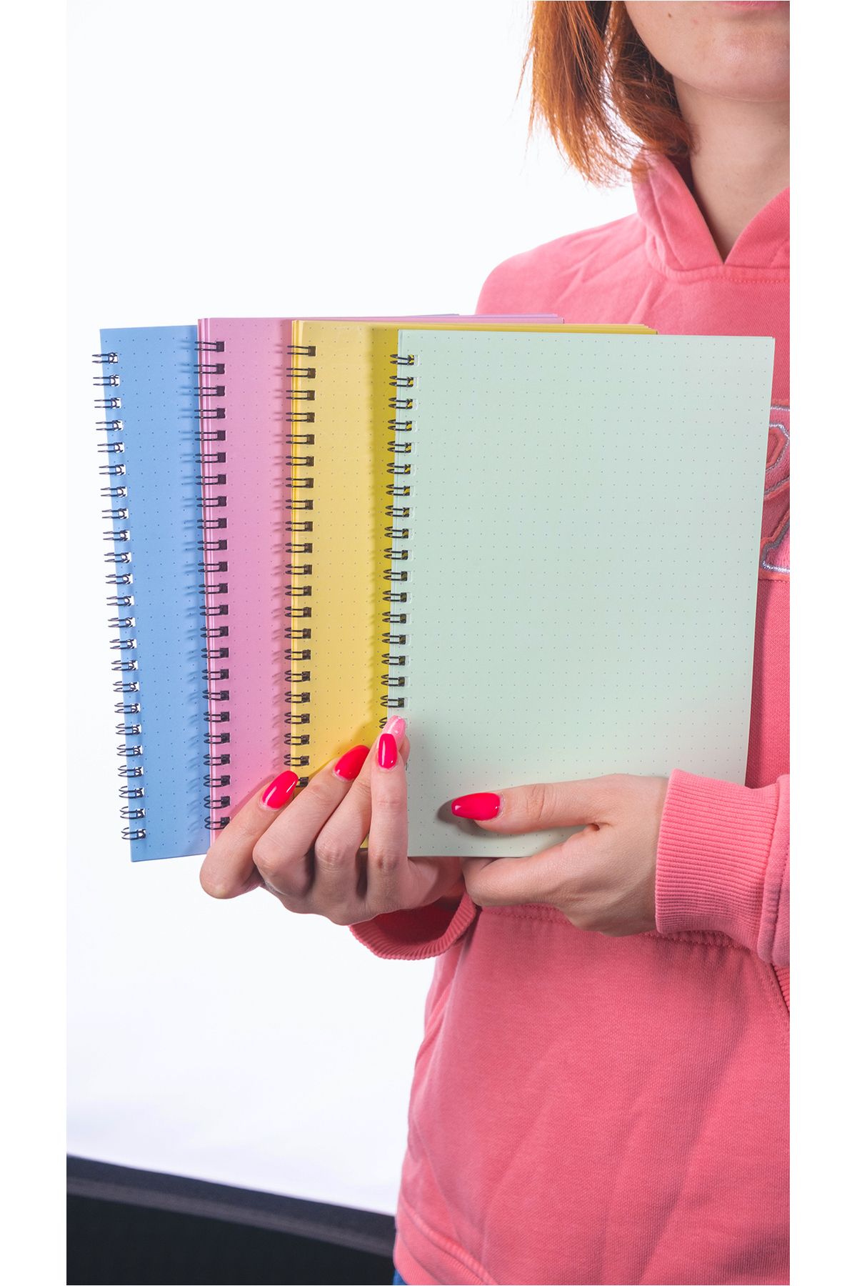 Dream Notes-A5 Spiral Bullet Journal - 50 Sheets, 100 Sheets, Set of 4 - Colored Notebook 7