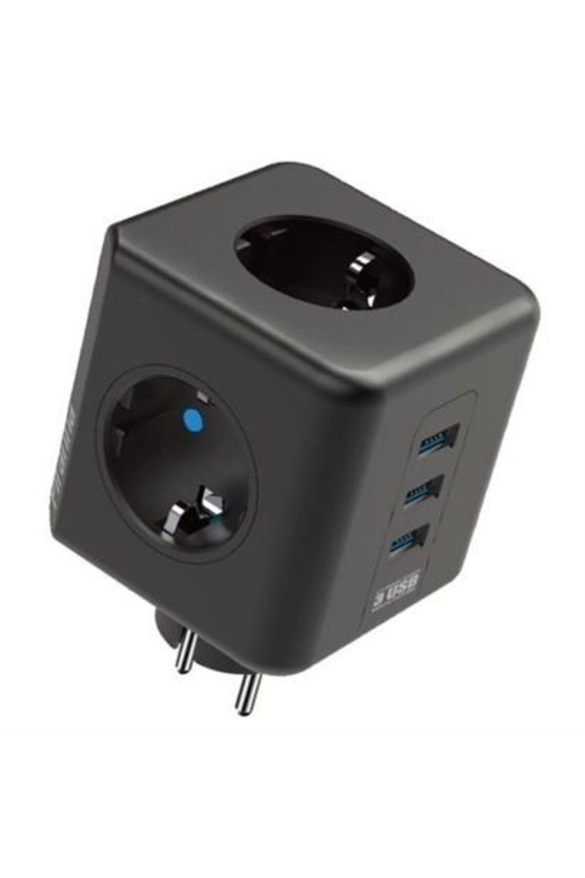 AlbiShoes-Heat Resistant Cube Socket with Thermal Current Protection and Child Protection 3 Socket Inputs 3 USB Inputs 2