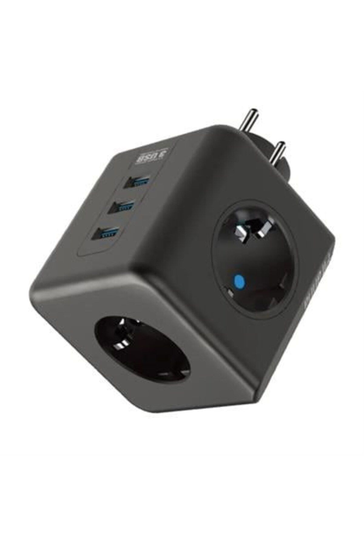 AlbiShoes-Heat Resistant Cube Socket with Thermal Current Protection and Child Protection 3 Socket Inputs 3 USB Inputs 3