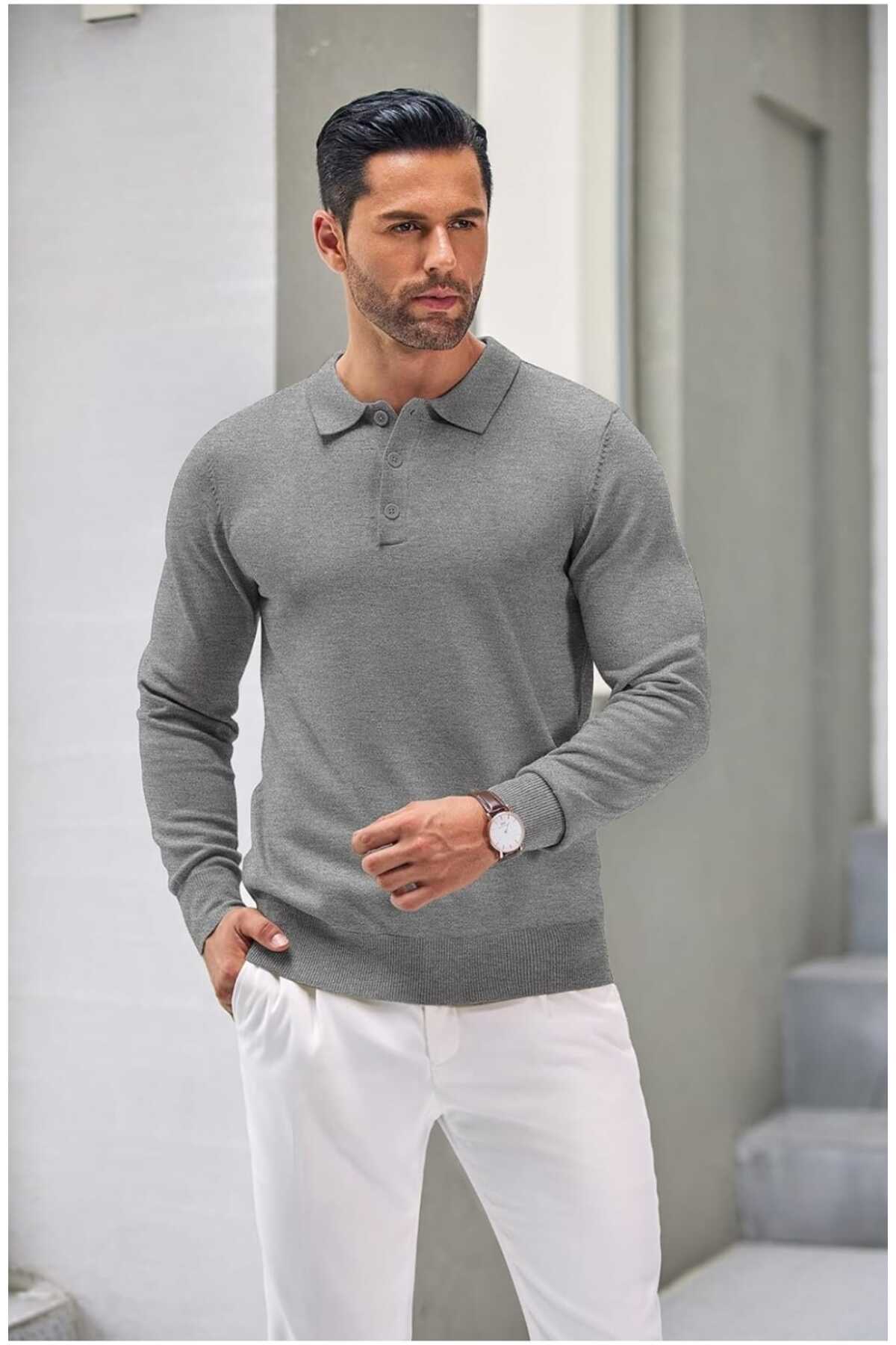 youknitwear you  Maicon Polo Yaka Erkek Triko Kazak - Görsel 3