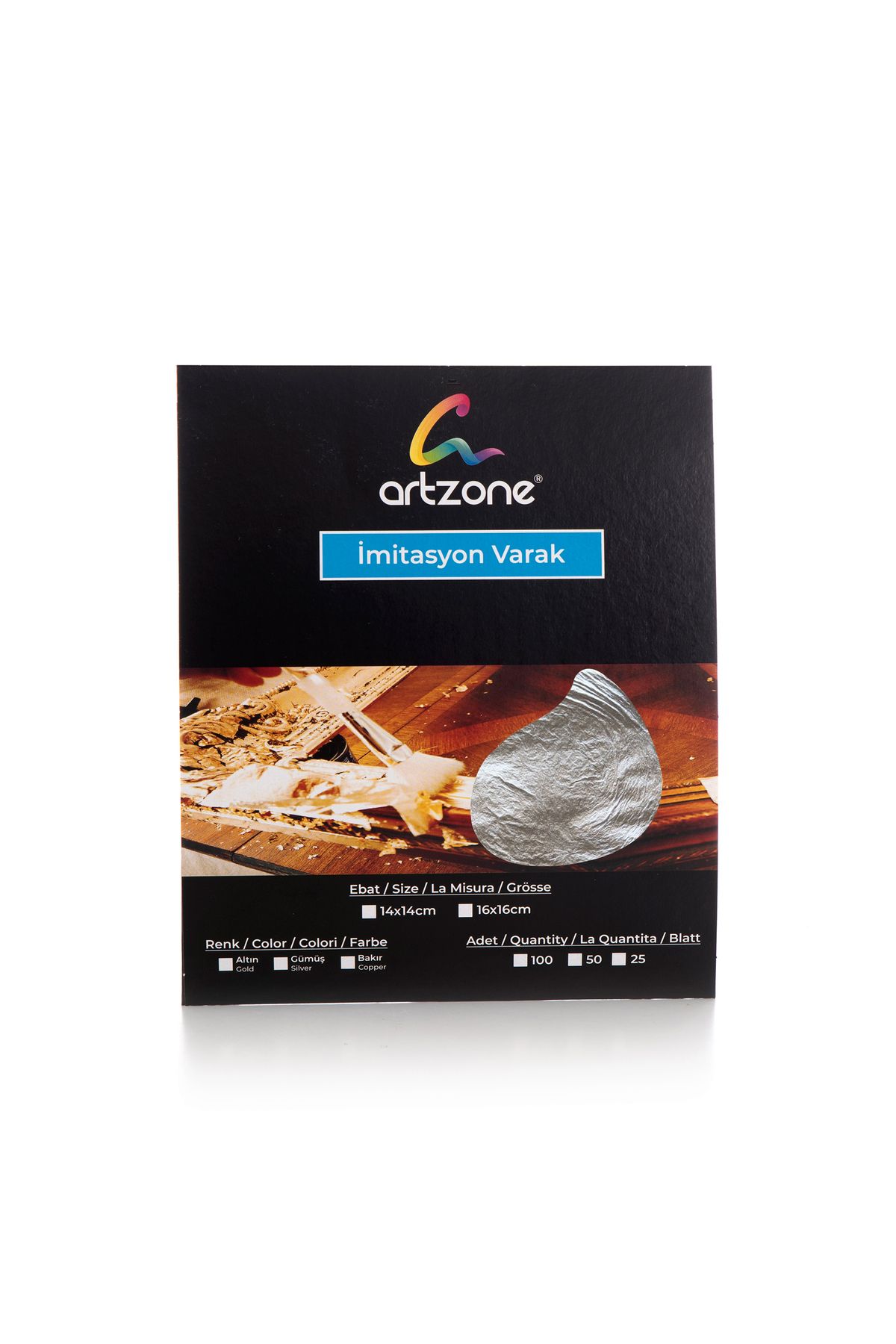 Artzone Gümüş İmitasyon Varak 14x14 cm - 25 Yaprak