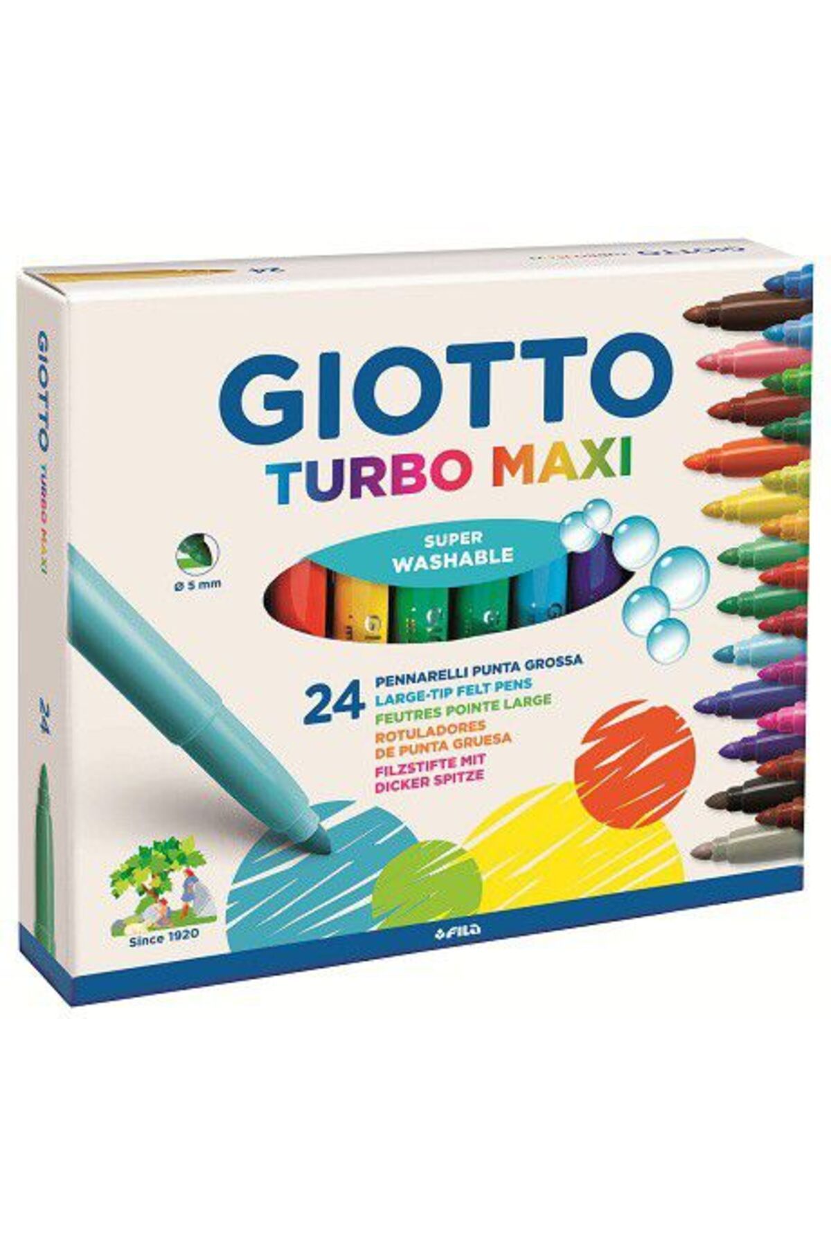 Giotto Turbo Maxi Yıkanabilir Keçeli Kalem 24'lü