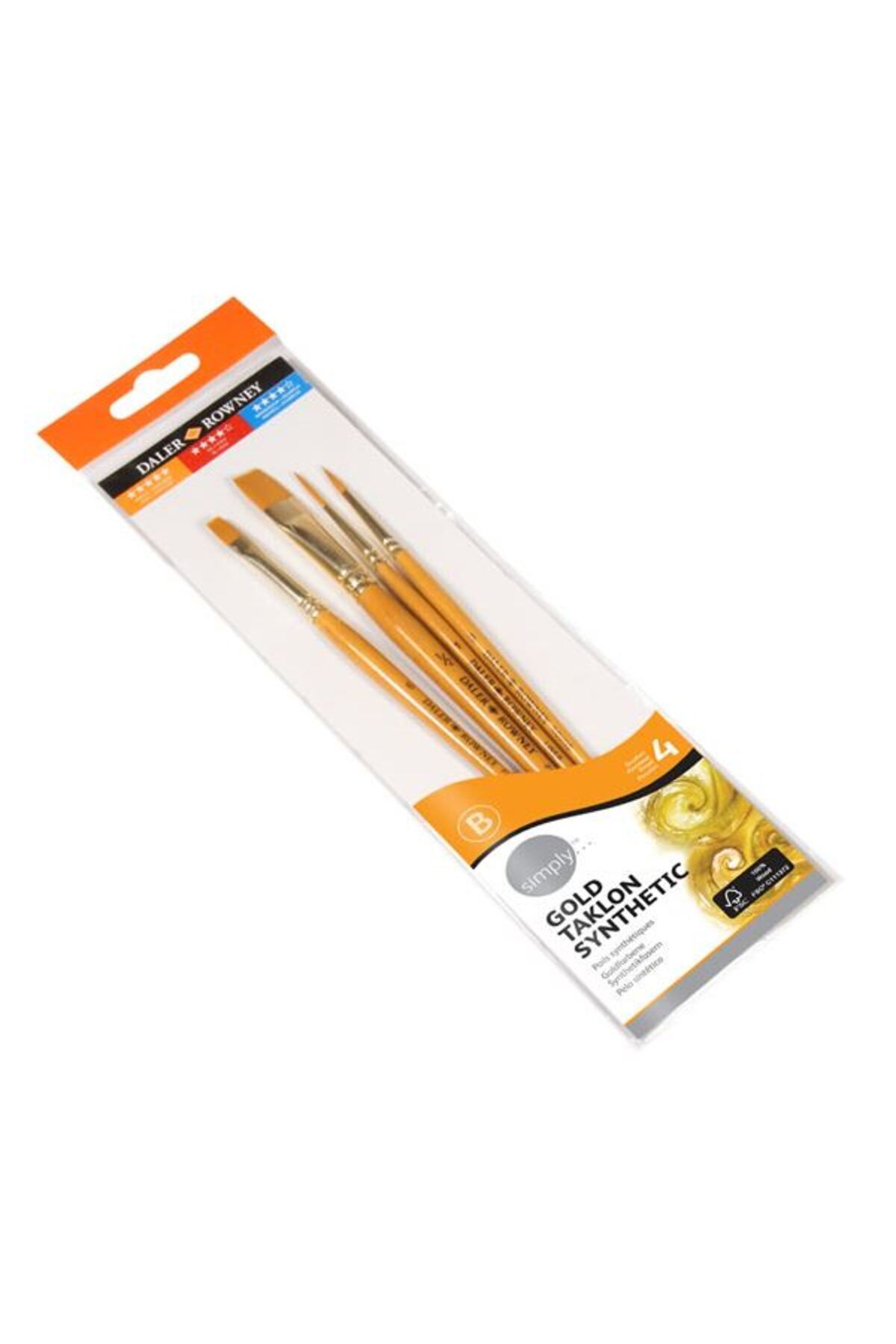 Daler Rowney-4-Piece Short Handle Taklon Brush Set 1