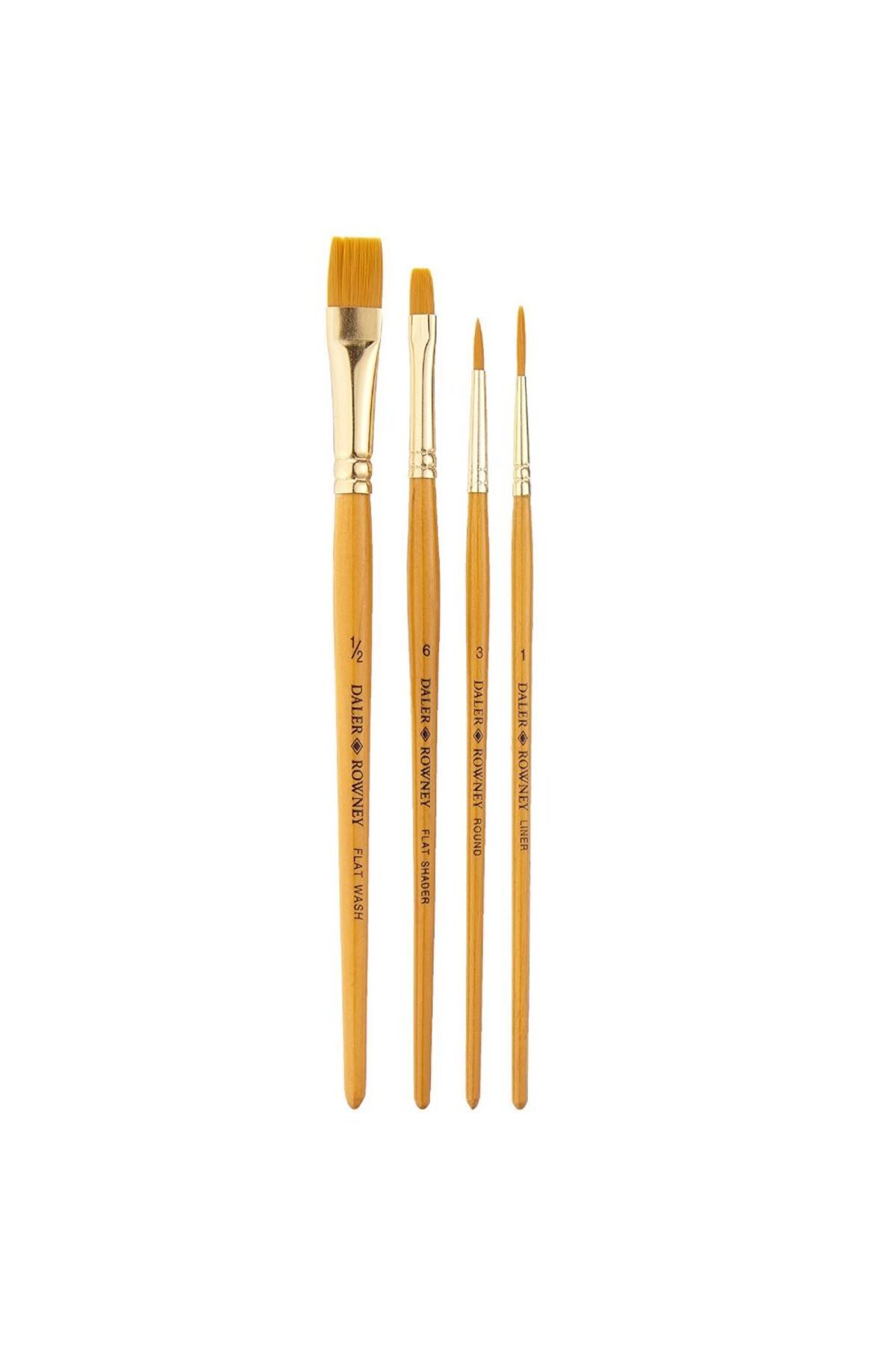 Daler Rowney-4-Piece Short Handle Taklon Brush Set 2