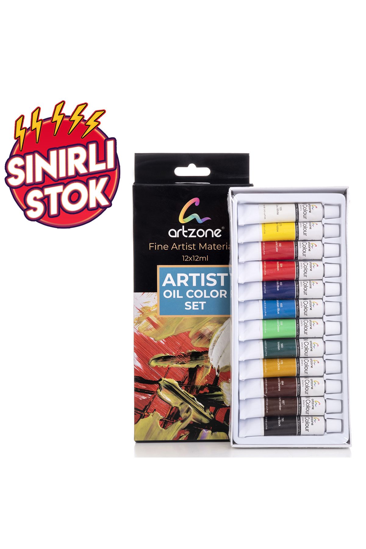 artline Artzone Quality 12 Renk Yağlı Boya Seti