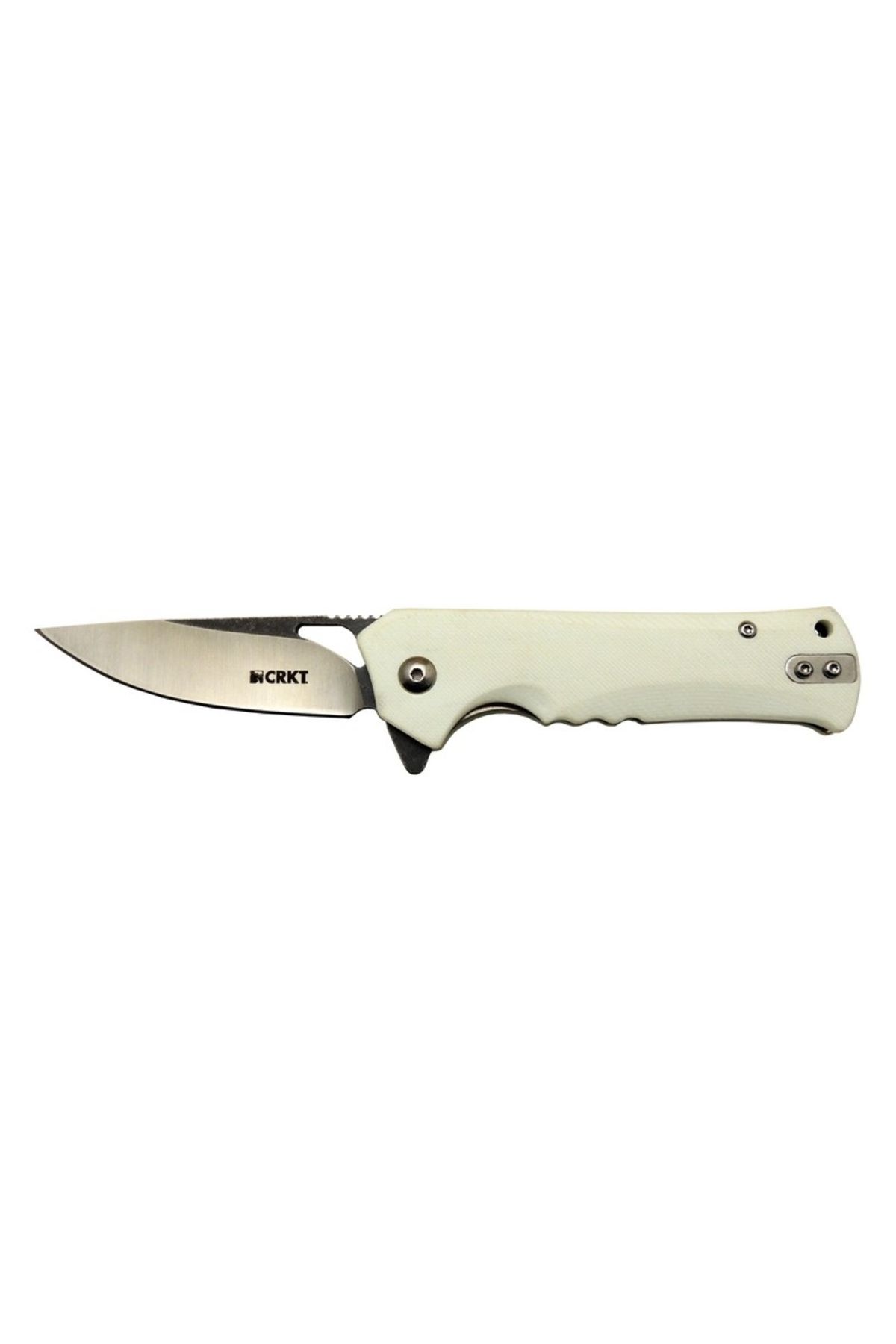 Skygo Crkt Muskie 202 AWY Beyaz Kamp / Outdoor Çakı 18cm - Yarı Otomatik, Kemerlikli, Kutulu