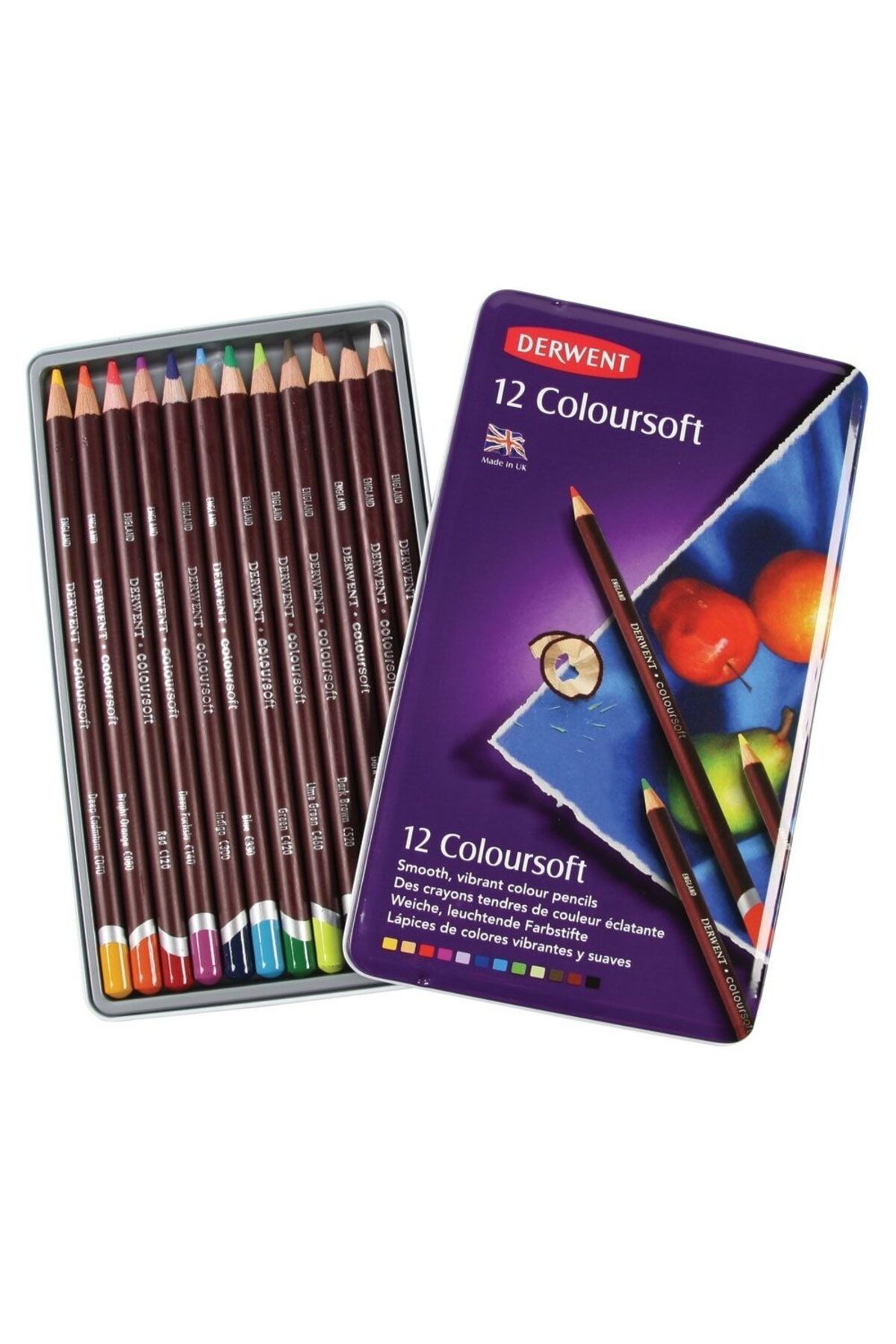 Derwent Coloursoft 12li Kuru Boya Kalem Seti / 0701026